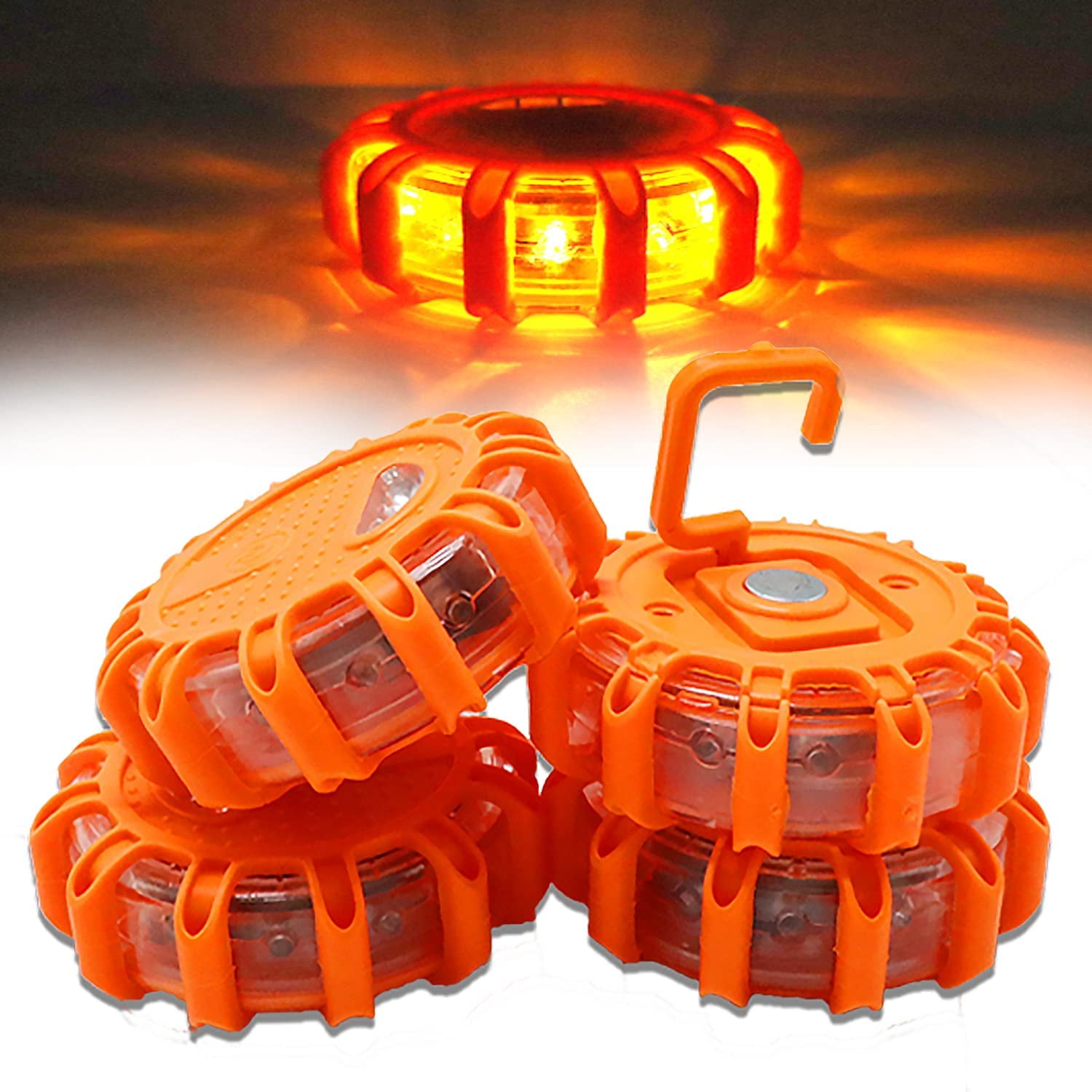 Dicasser 8-LED Roadside Emergency Flare Beacon Safety Warning Light (Gold, 1-Pack) kexeb