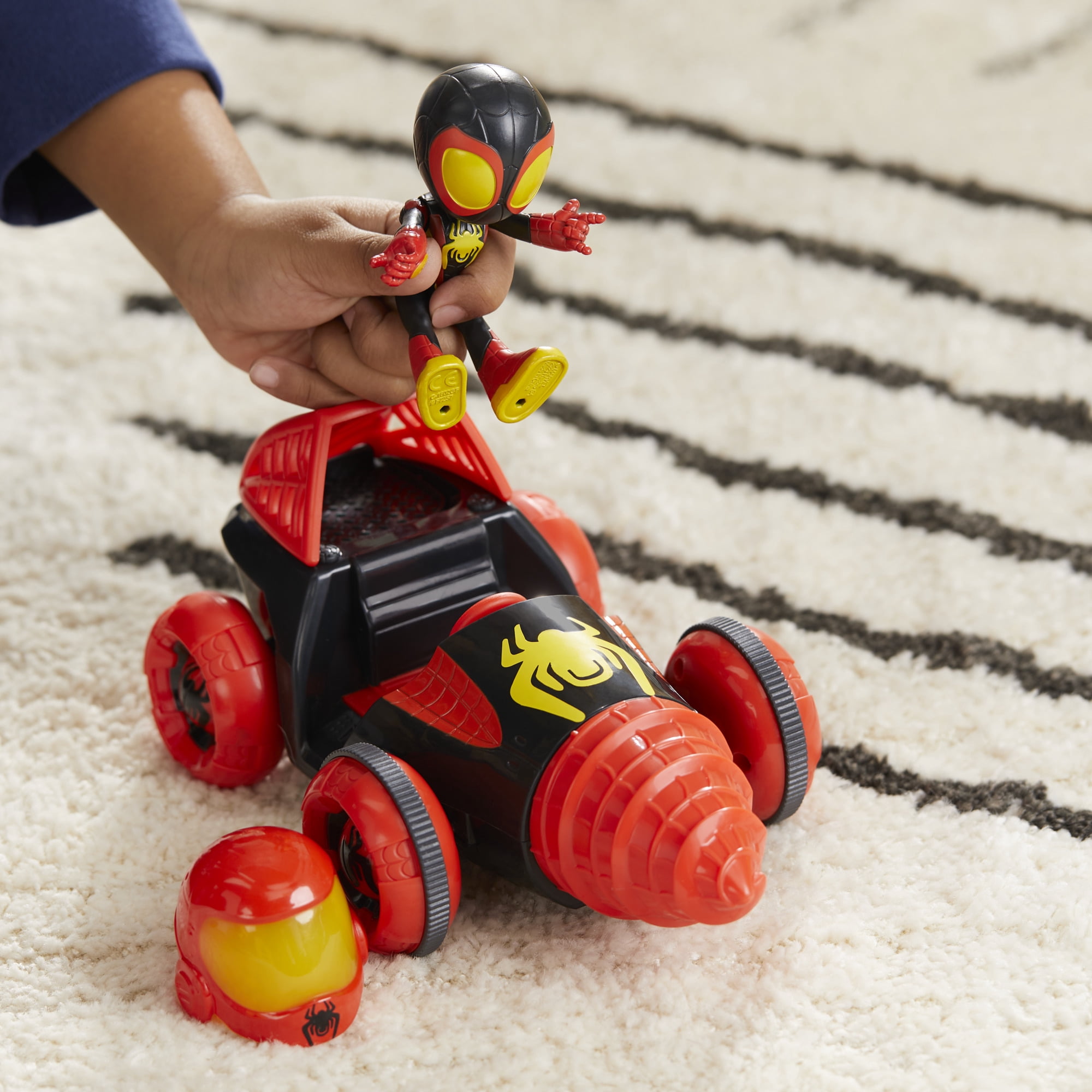 Spidey and His Amazing Friends Web-Spinners Miles Morales Drill Spinner Toy Car (4 in Figure) lzs99