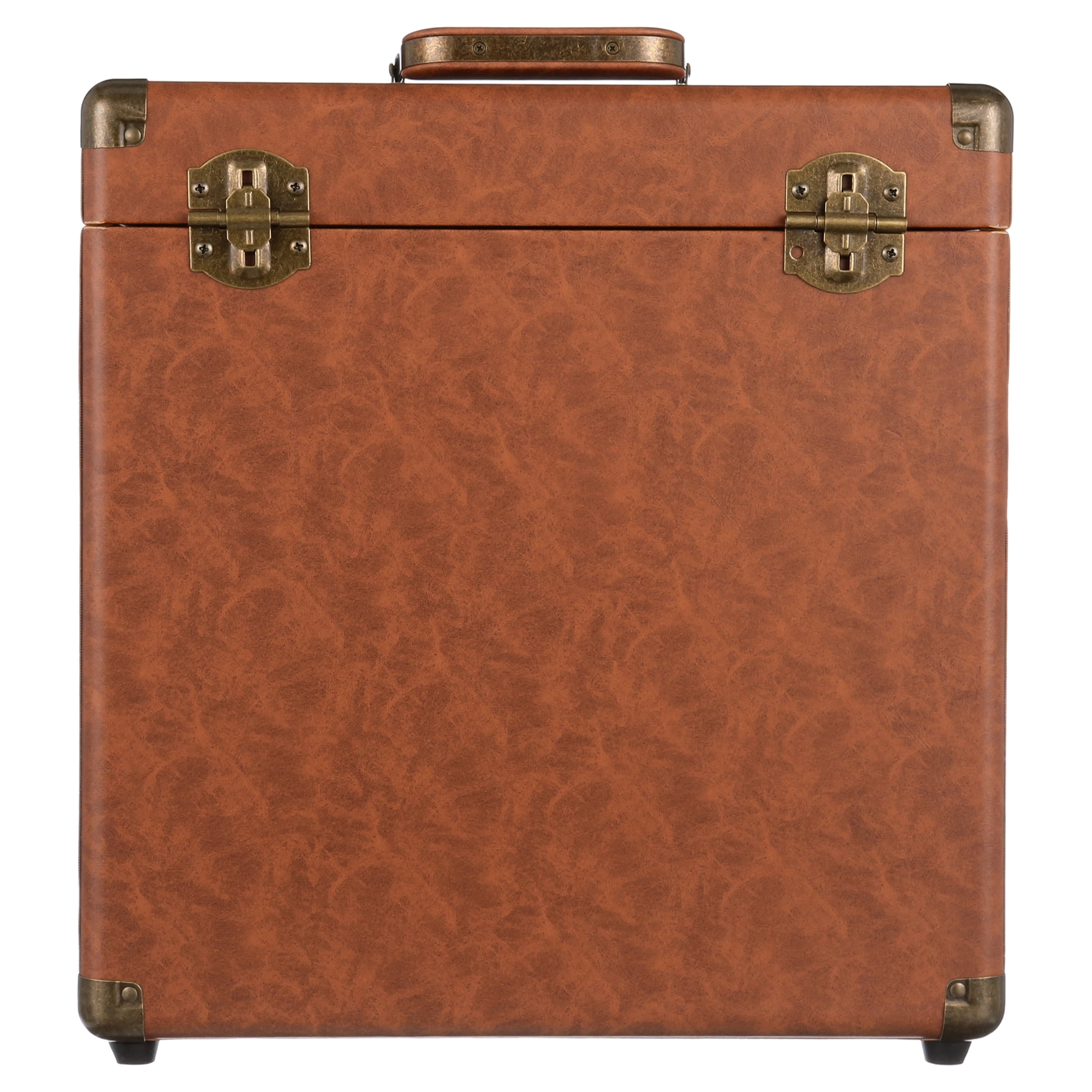 Victrola Vinyl Record Storage Case (Brown, 13 in x 6 in x 14 in) 6temf