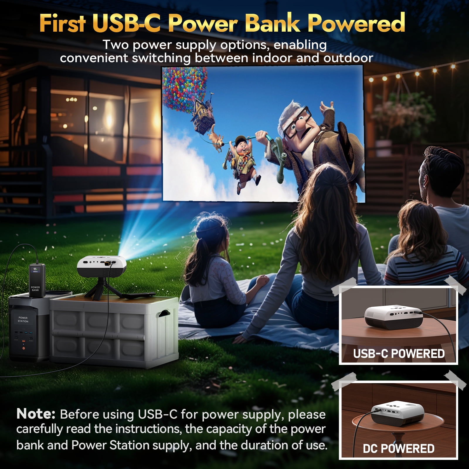 Oldtan 1080P Portable Projector with Screen, 5G WiFi & Bluetooth, USB-C Power Bank Compatible (Black, 16 oz) clqtp