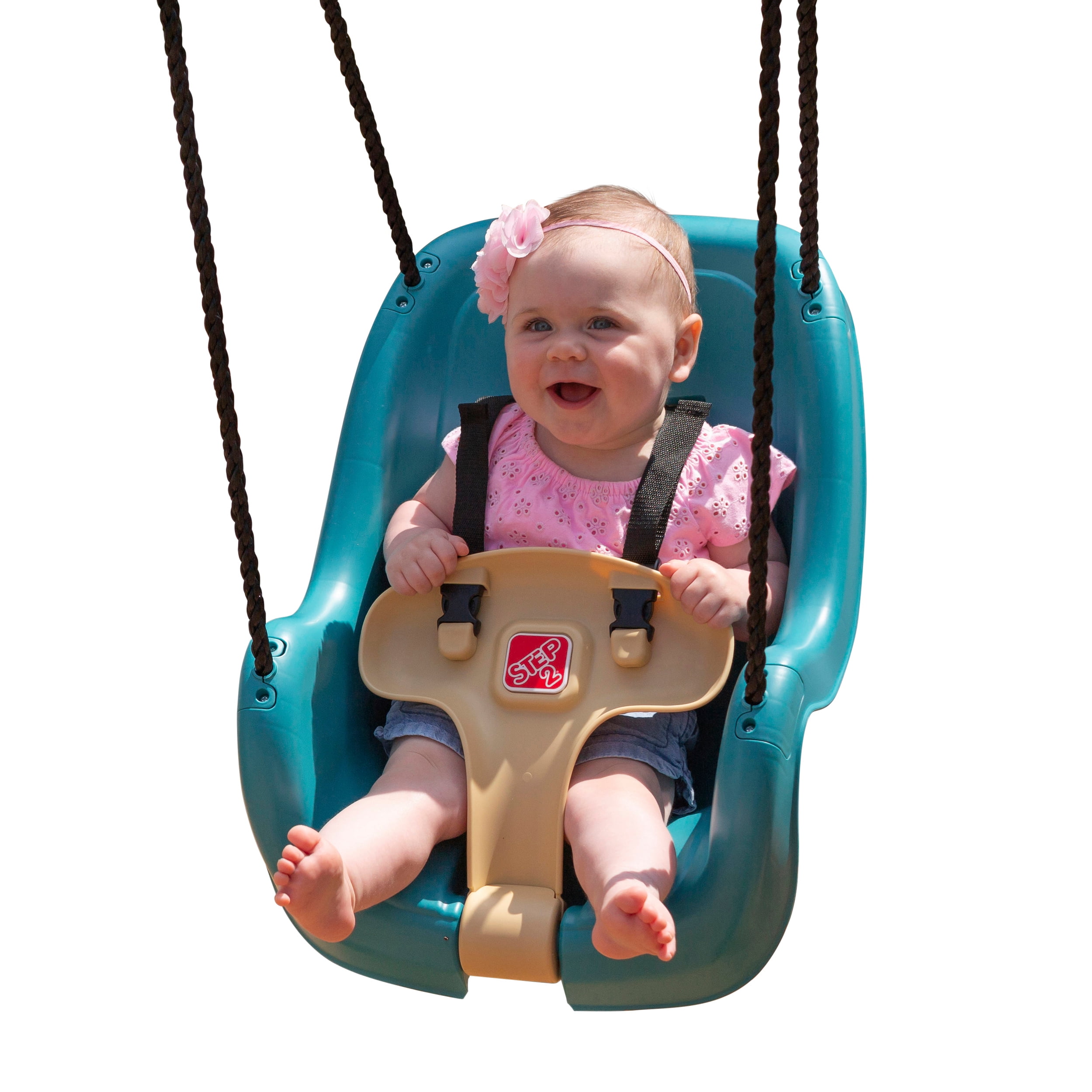 Step2 Toddler Baby Swing Set Accessory with T-Bar and Weather-Resistant Ropes (Teal, 50 lb Capacity) wnziv