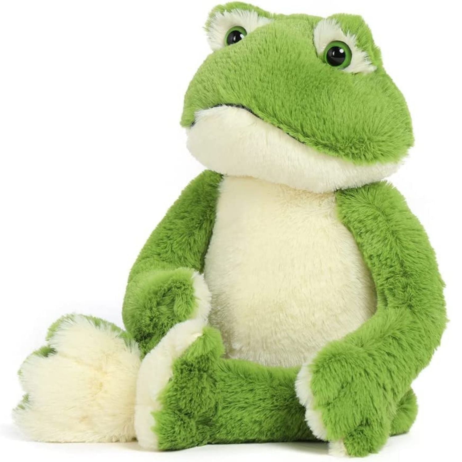 MaoGoLan Plush Frog Stuffed Animal Soft Toy with White Belly (Green, 17 in) ux28u