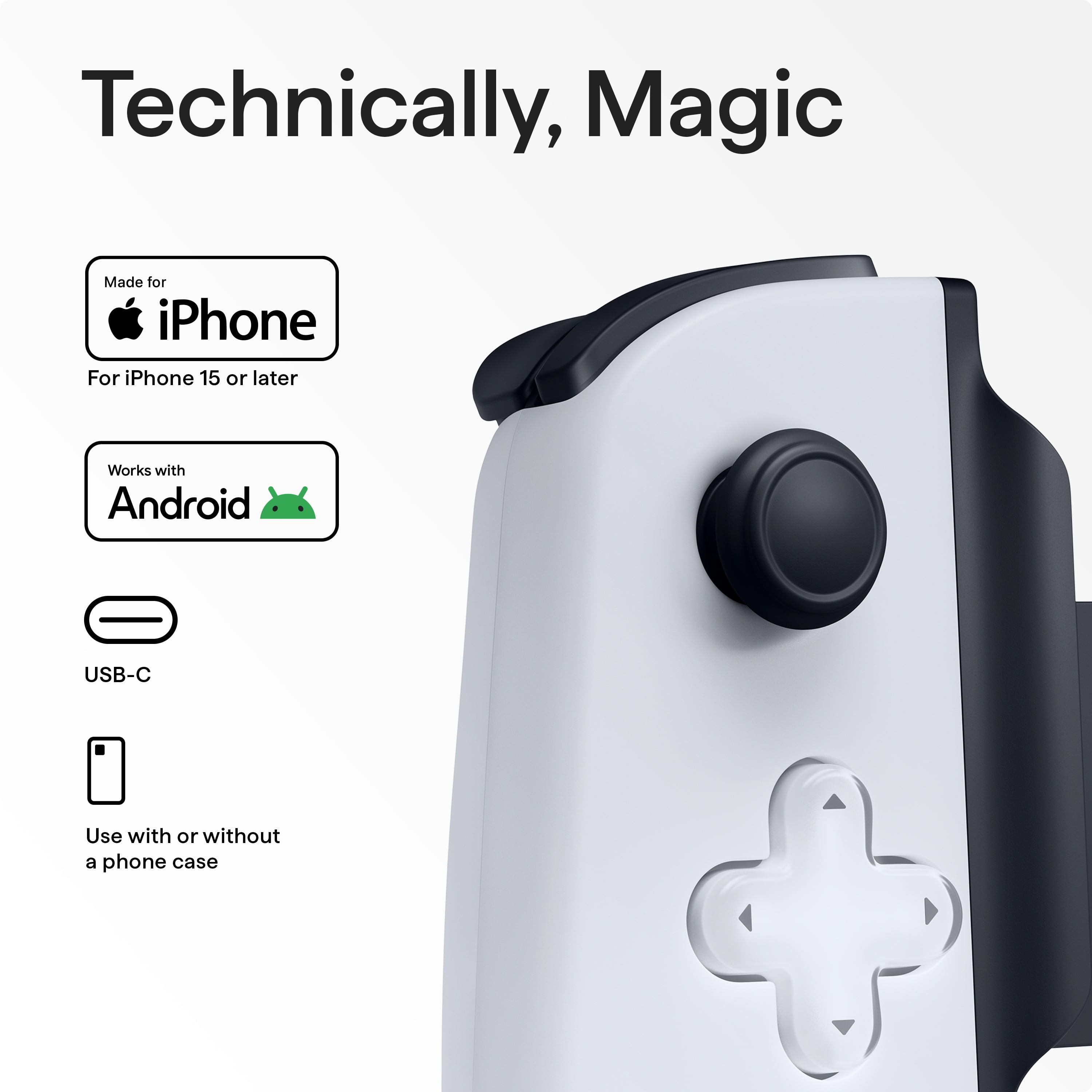 Backbone One Mobile Gaming Controller (PlayStation Edition, USB-C) for Android and iPhone 15/16 Series (White) aa8x4