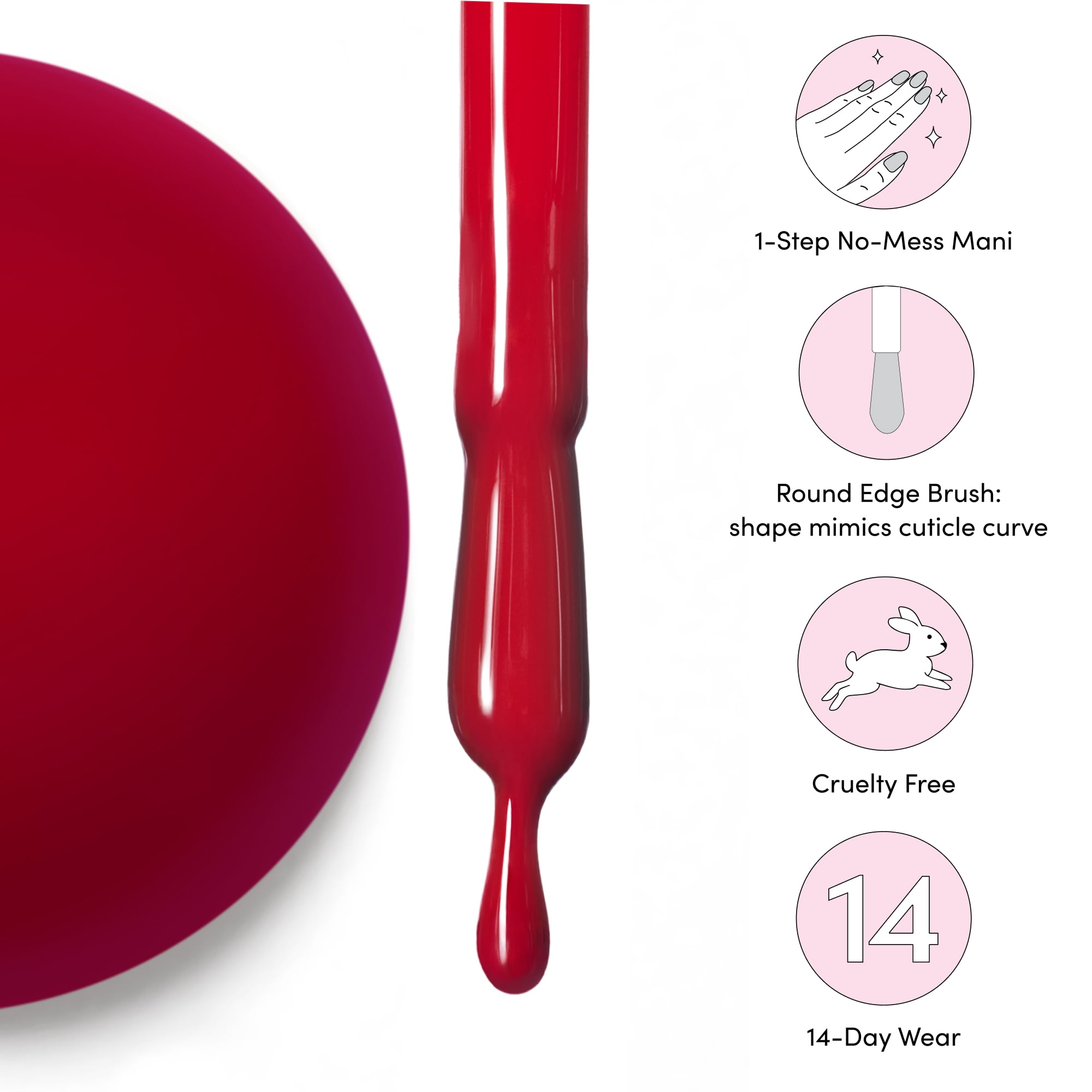 Dashing Diva ONE GEL COLOR Gel Nail Polish, Long-lasting Professional High-shine Finish (Red, 0.34 fl oz) zvq6h