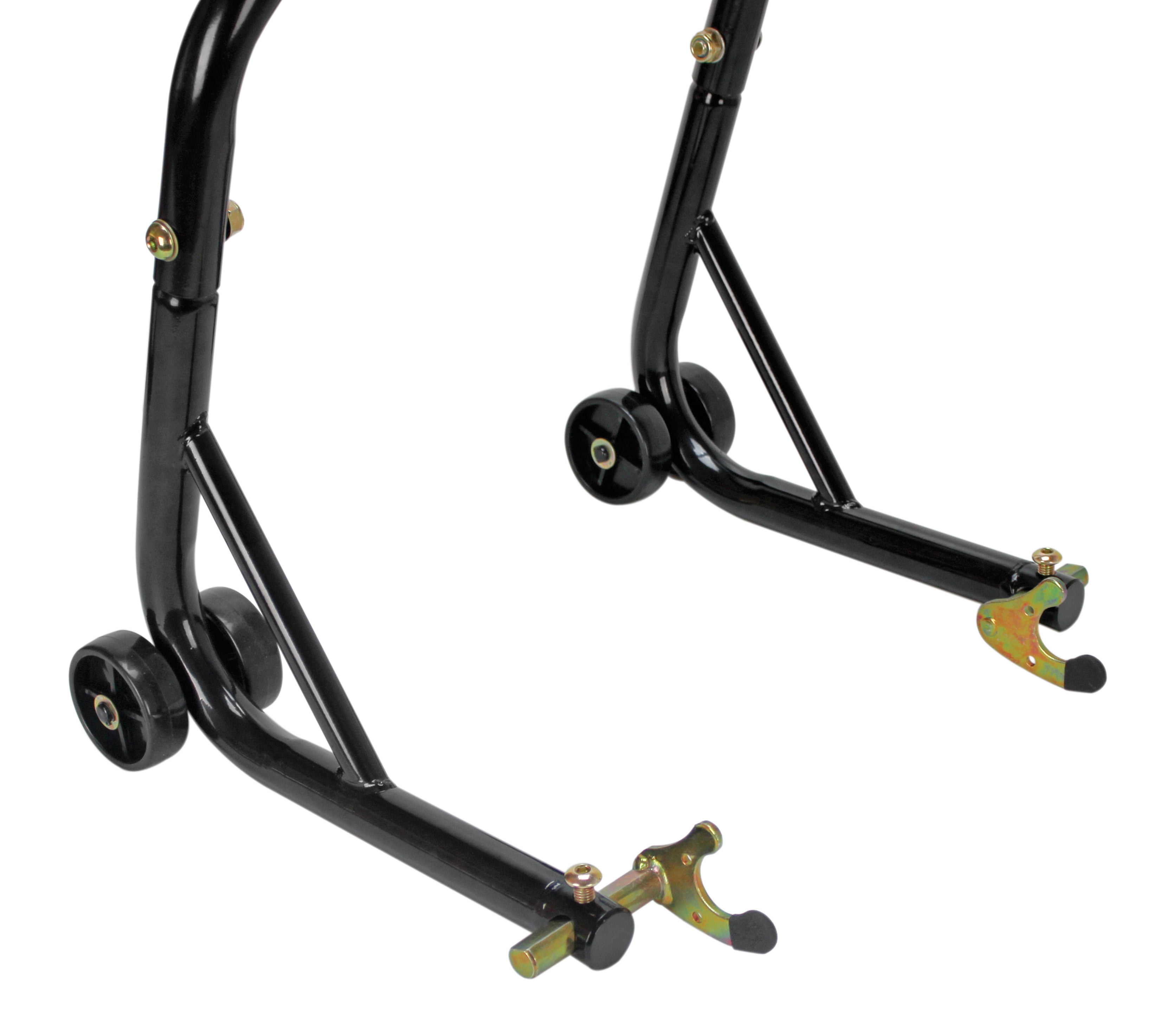 Extreme Max Sport Bike Motorcycle Front and Rear Spool-Style Lift Stand Set (Black, 13.5 in) lqa0i