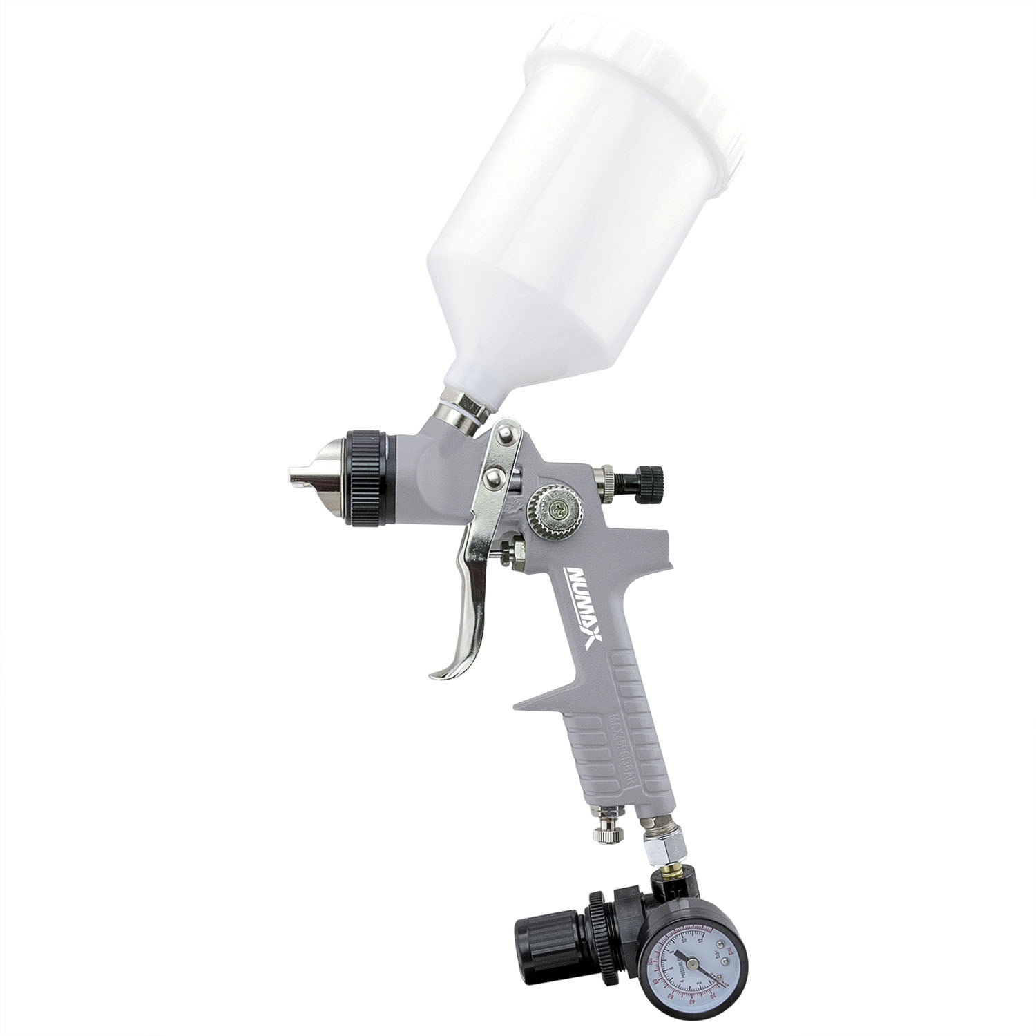 NuMax SPS14 Pneumatic HVLP Gravity Feed Spray Gun for Furniture and Automotive Painting (White, 20.29 fl oz) oaeur
