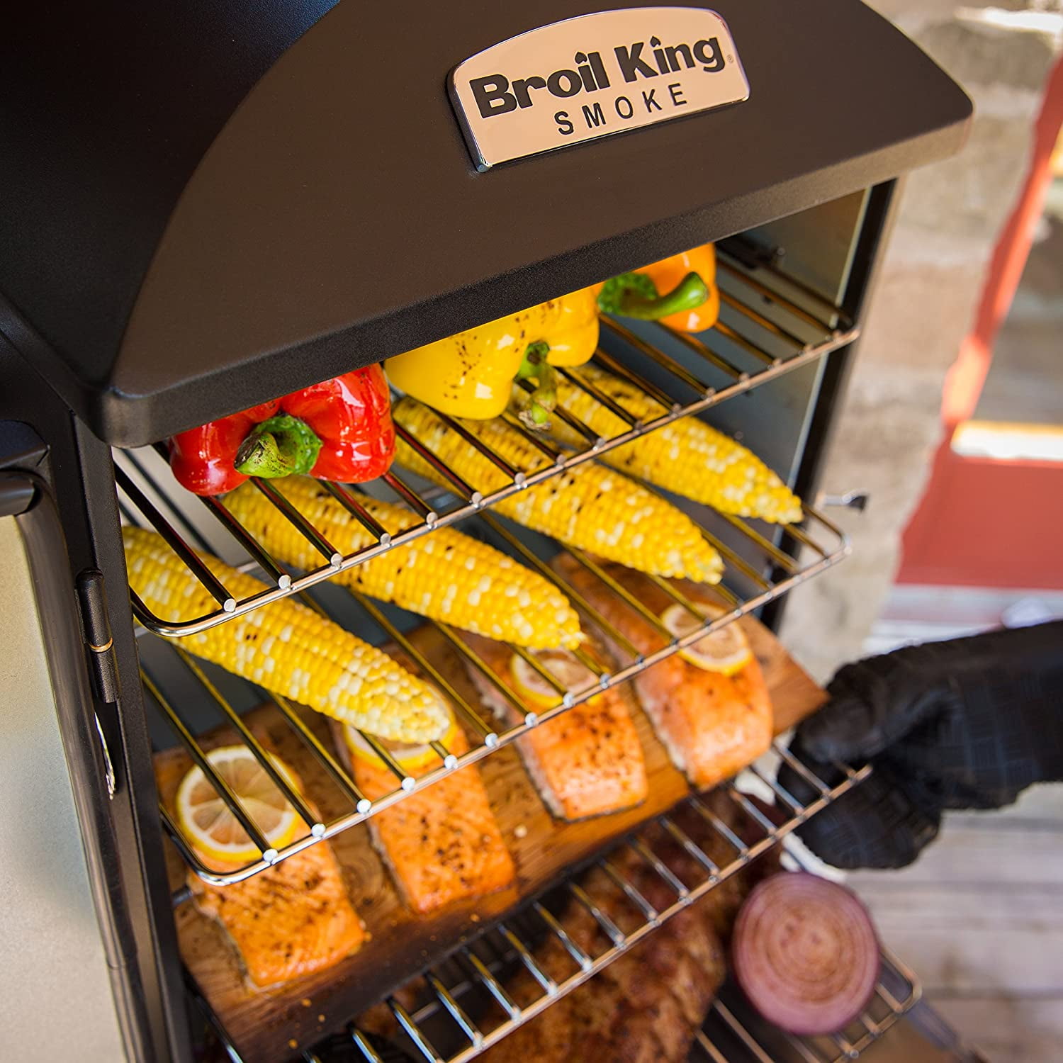 Broil King BK923610 Heavy Duty Vertical Charcoal Smoker with Electronic Ignition (Black, 48.5 x 18 x 22 in) ia1p0
