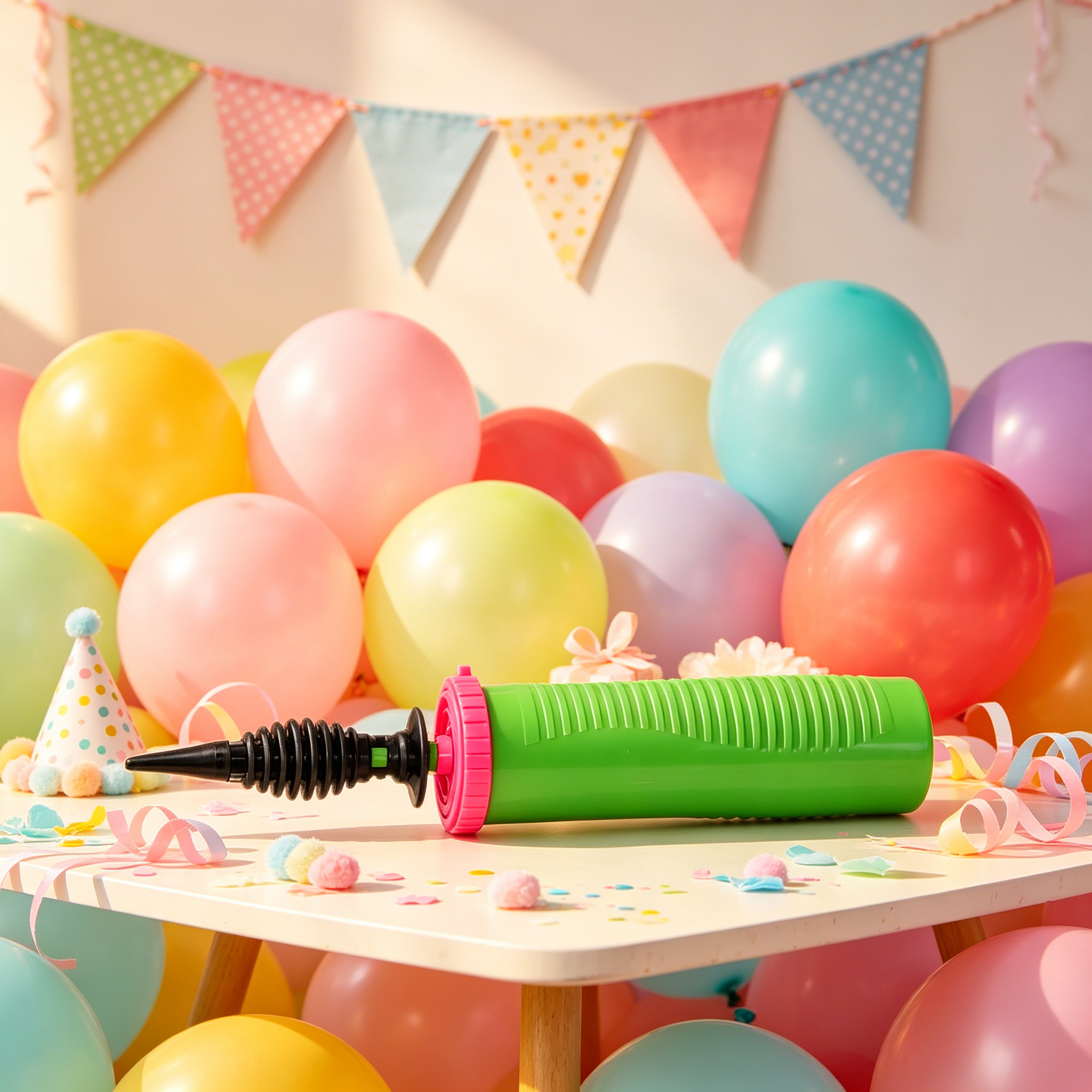 CYFW Manual Balloon Pump Handheld Inflator for Party Decorations (Green, 11 in) v3e1w
