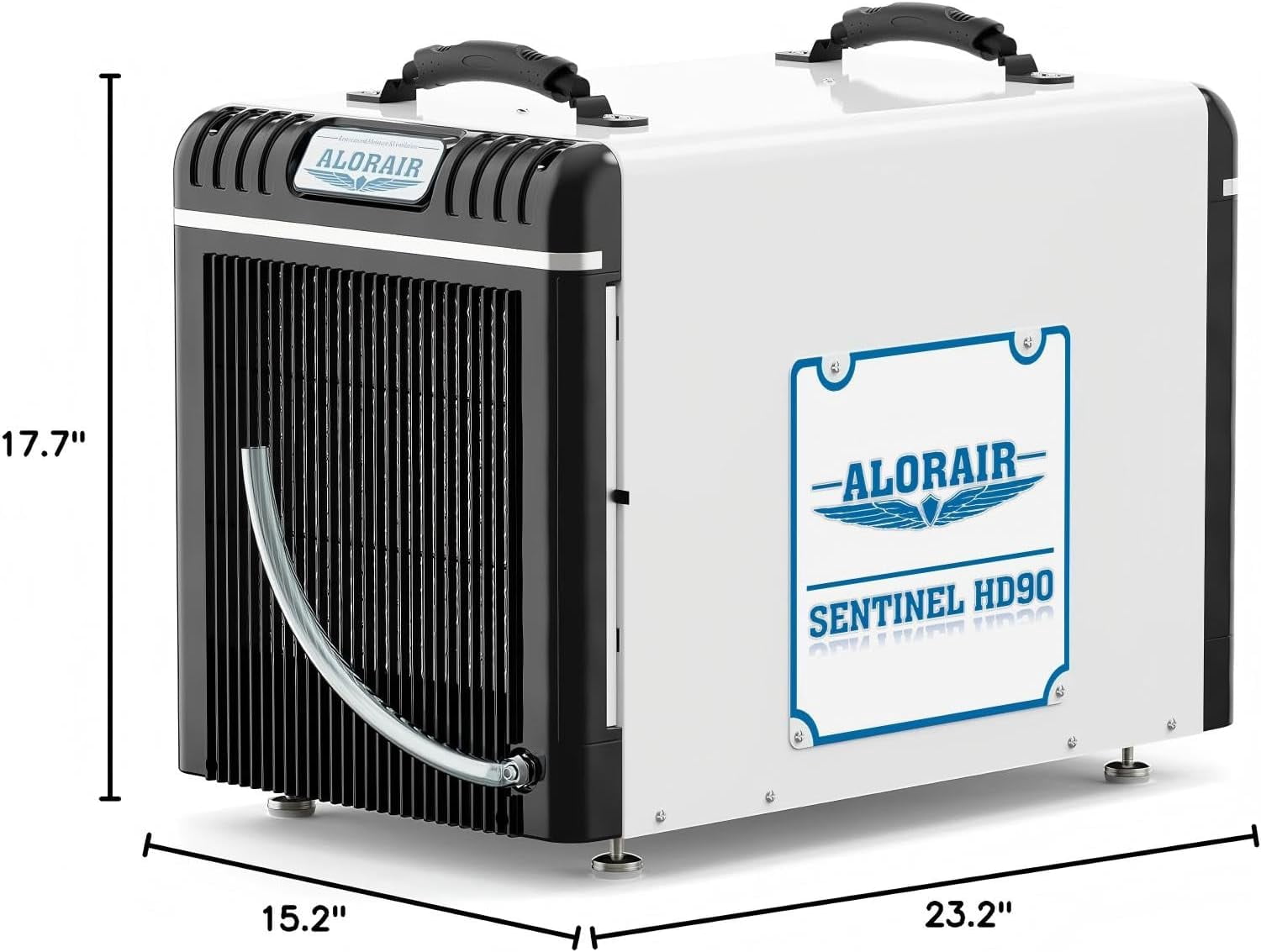 AlorAir Commercial Dehumidifier for Basement and Crawl Space, High-Capacity Moisture Removal (White, 90 PPD) w58nm