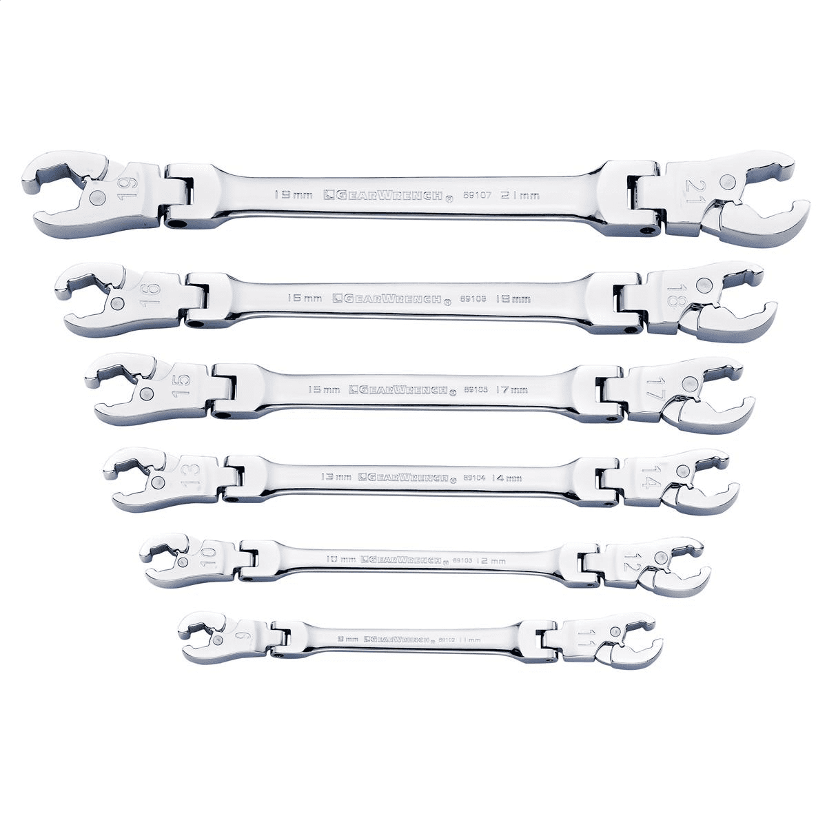 GEARWRENCH Ratcheting Flex Flare Nut Wrench Set (6 Piece) 6dsax