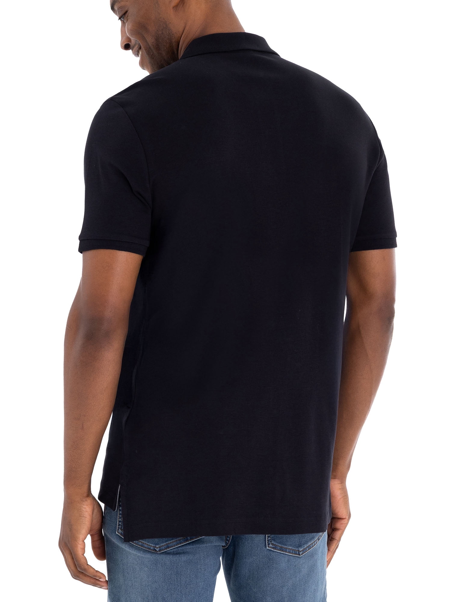 U.S. Polo Assn. Men's Interlock Polo Shirt Breathable Cotton Classic Fit (Black, S) w0lf0