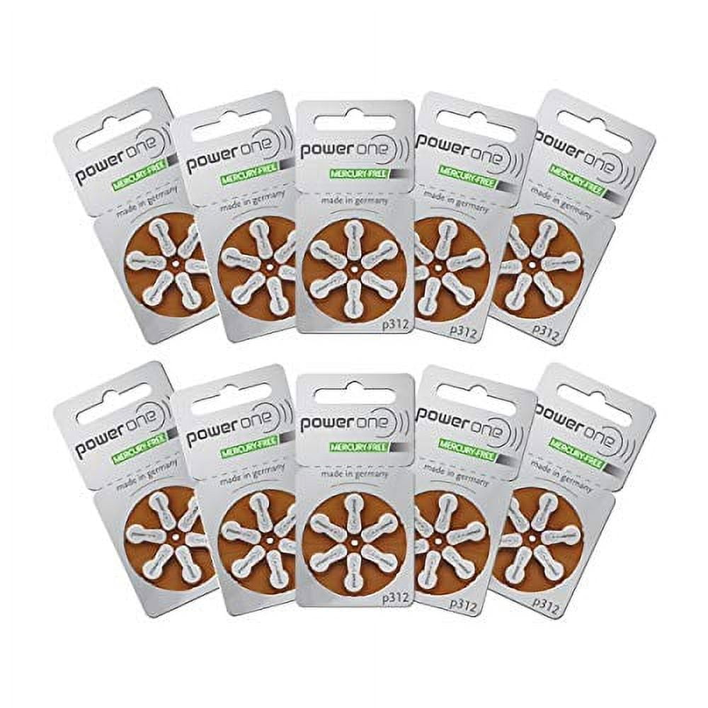 Power-One Hearing Aid Batteries (Size 312, 60 Pack) tkjpf