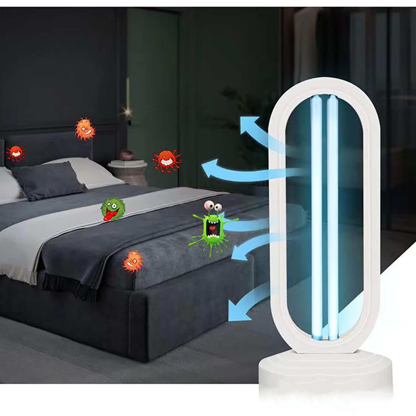DEUUZHENQI 38W Ultraviolet UVC Lamp with Remote Control and Timer (White, 15.75 in) zaf2j