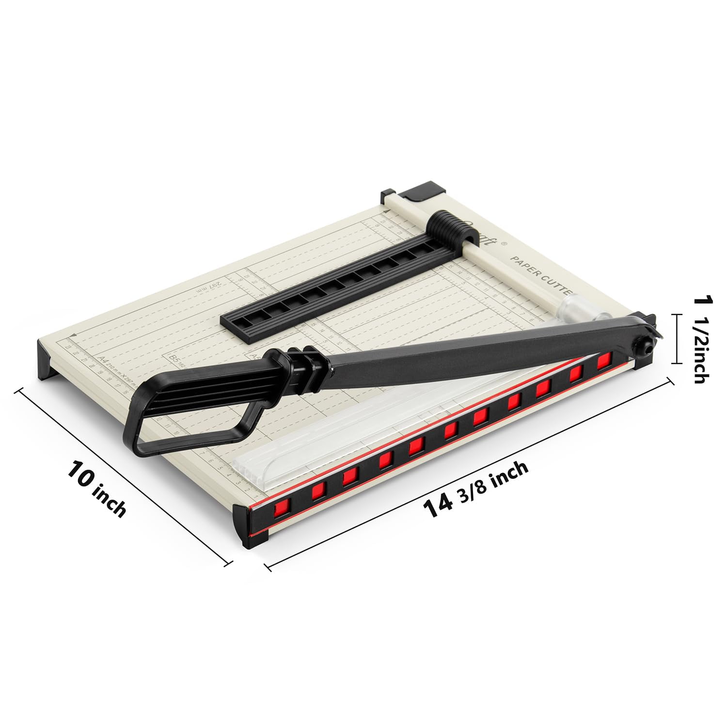 Ecraft Guillotine Paper Cutter, 12 in Heavy Duty Trimmer with Metal Base (White, 15 Sheet Capacity) 3wyk4