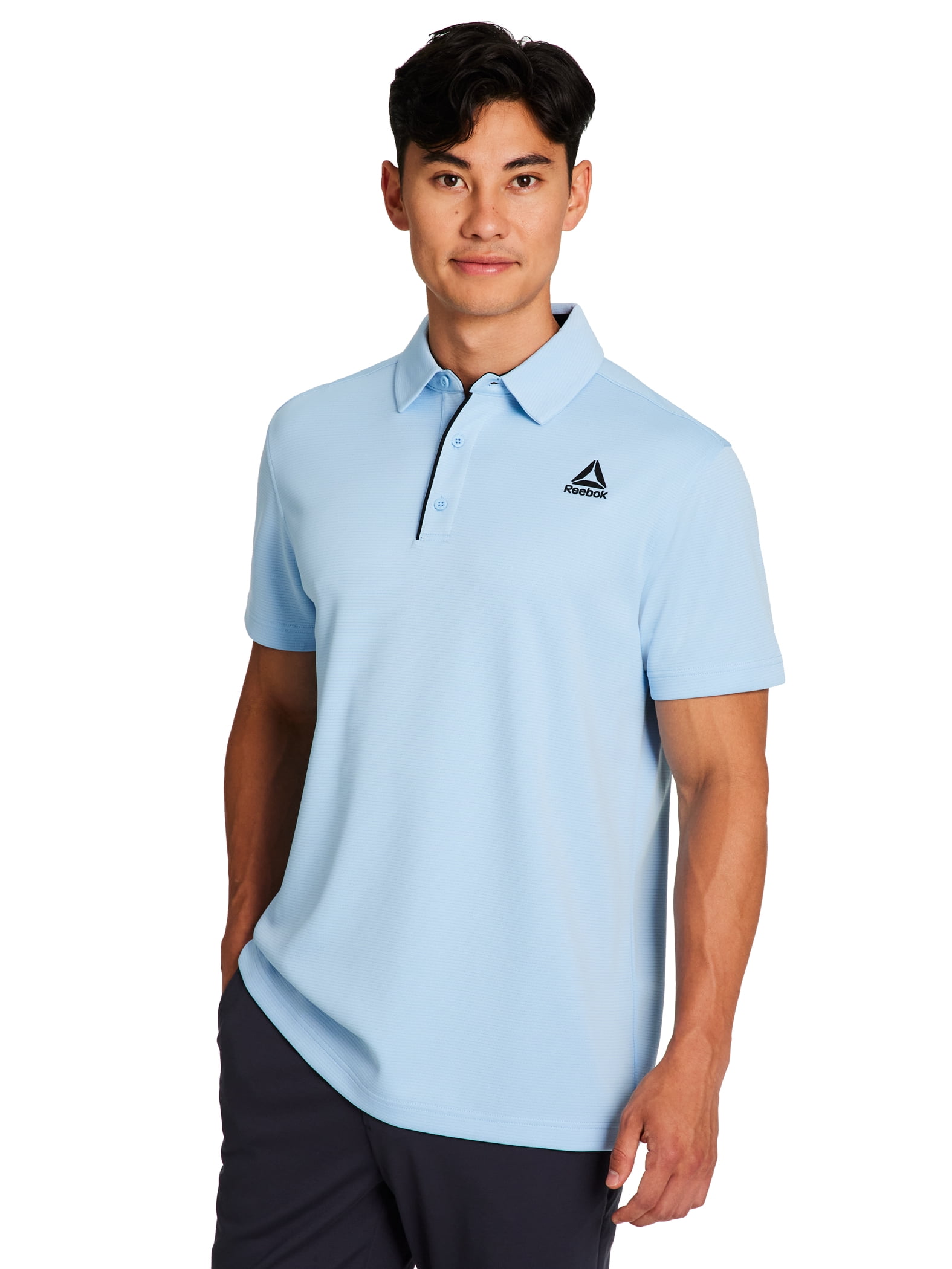 Reebok Men's Performance Polo Shirt Moisture-Wicking Active Golf Top (Blue, XS) 614iz