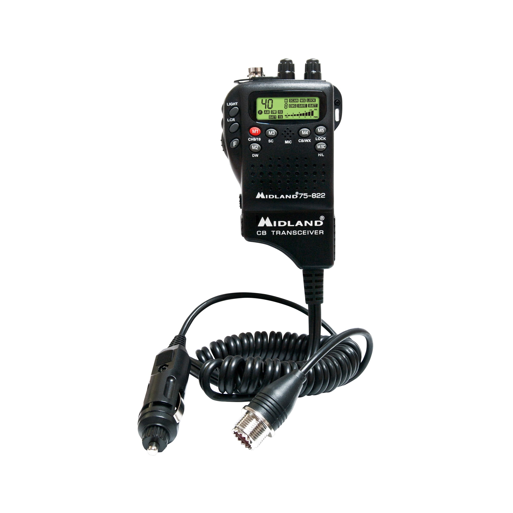 Midland 75-822 40-Channel Handheld CB Radio with Mobile Adapter (Black, 1 Pack) vag9z