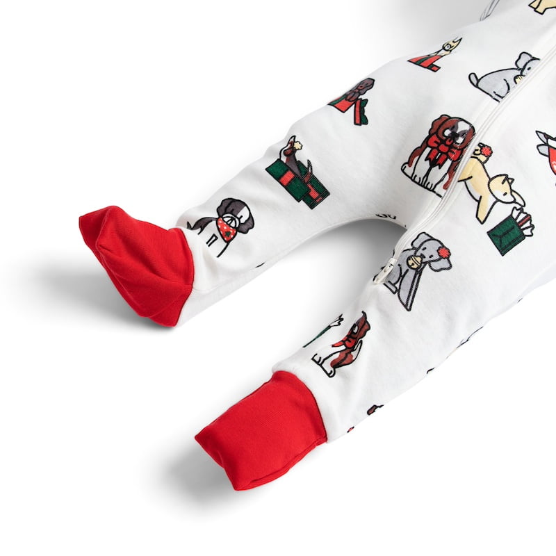 Monica + Andy Baby Christmas Organic Cotton Pajamas and Bib Set (Holiday Print, 0M-24M) wto1w