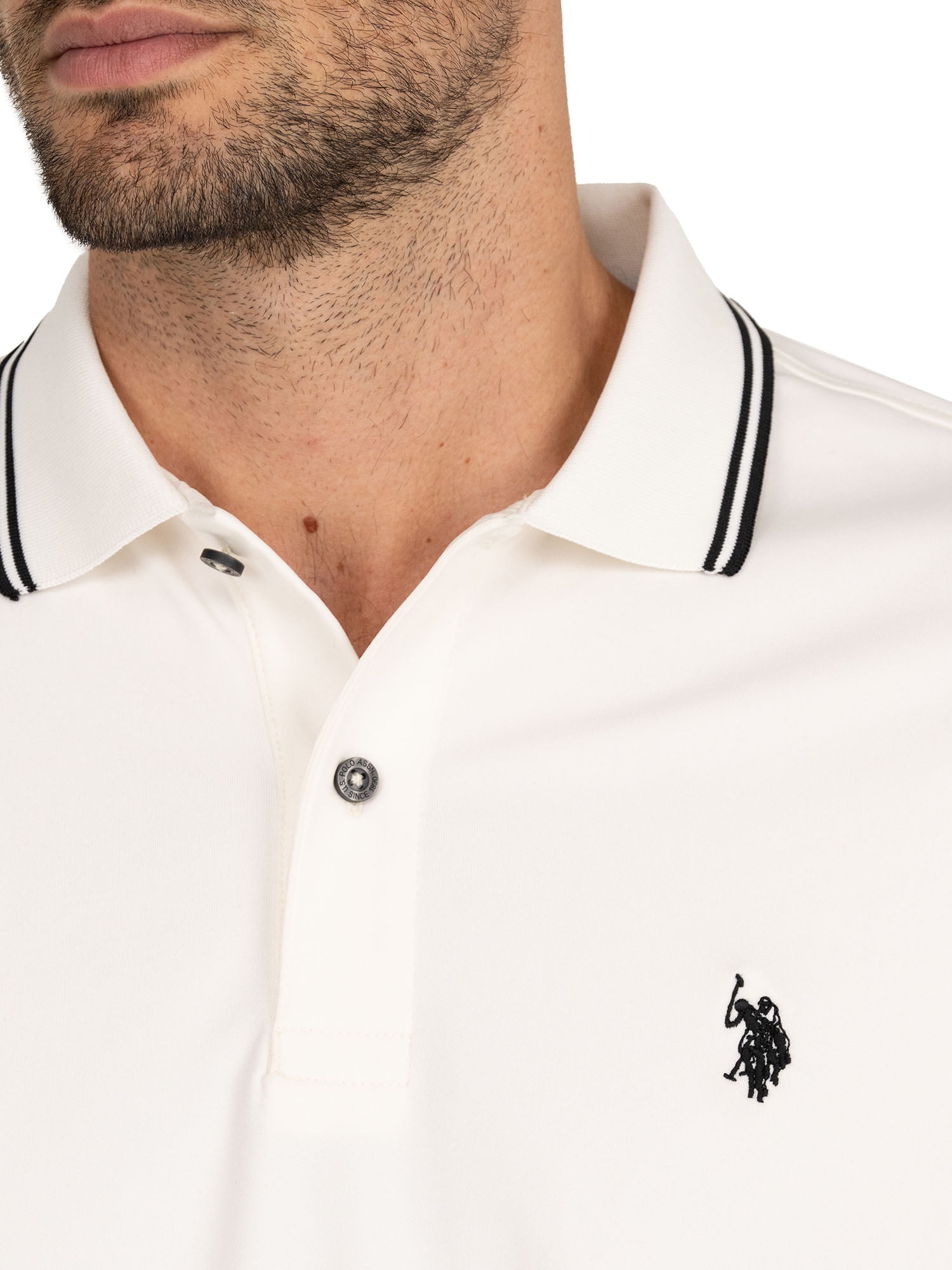 U.S. Polo Assn. Men's Performance Interlock Polo Shirt (White, S) 3orf9