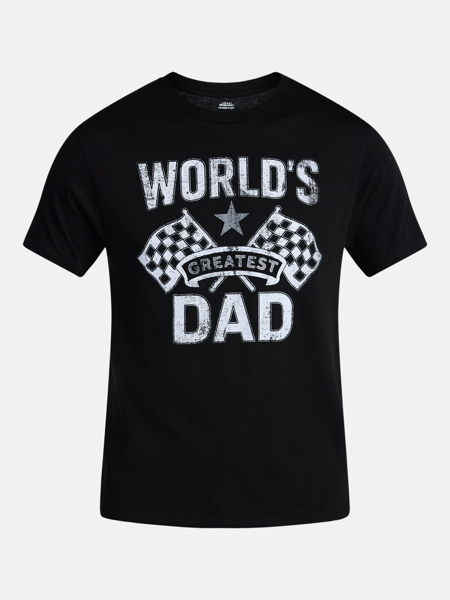 Way To Celebrate Men's Vintage Label Dad Graphic Tee (Black, XS) 8chh7