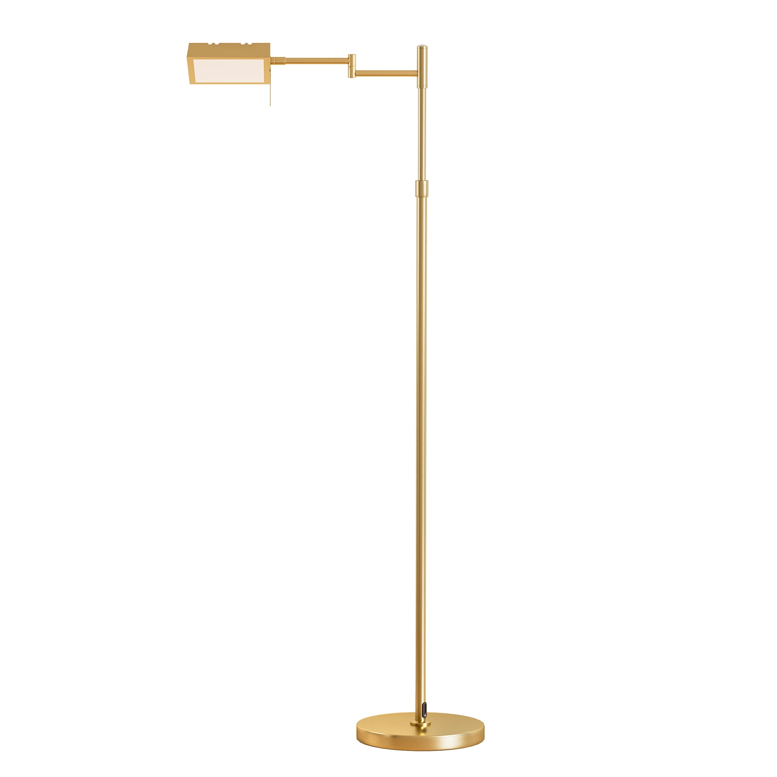 Yedigre Dimmable LED Floor Lamp, Adjustable Swing Arm Reading Light with 3 Color Temperatures (Black, 55 in) b8eaw
