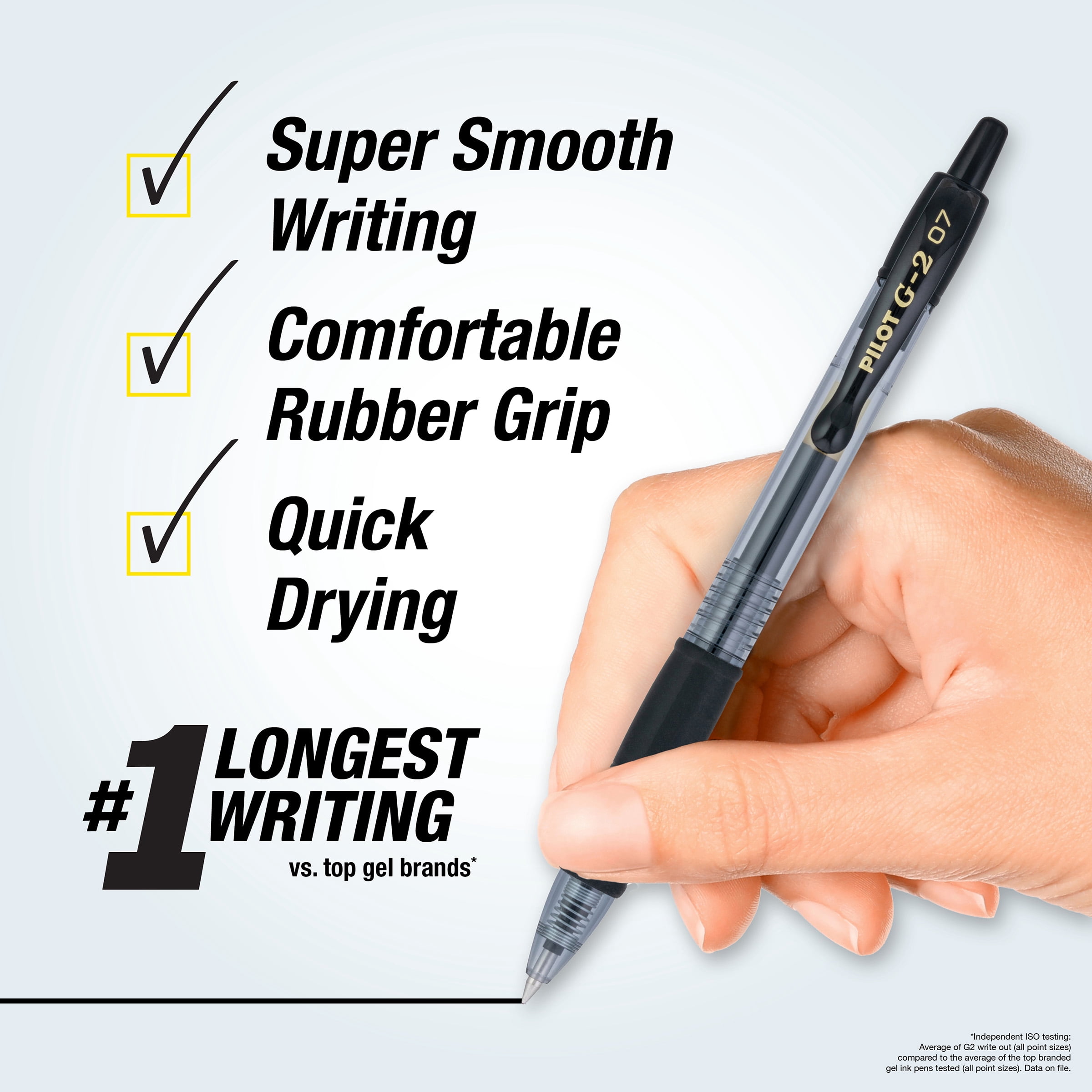Pilot G2 Retractable Gel Ink Pens, Fine Point, Smooth Writing, Black Ink (Black, 10 Pack) kxha2