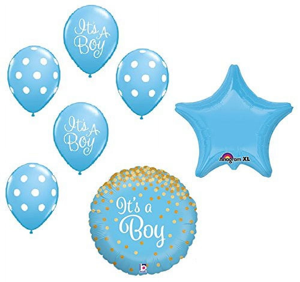 DalvayDelights Baby Shower Balloon Bouquet Decorating Kit, It's a Boy Theme (Blue, 7 Piece Set) te2jr