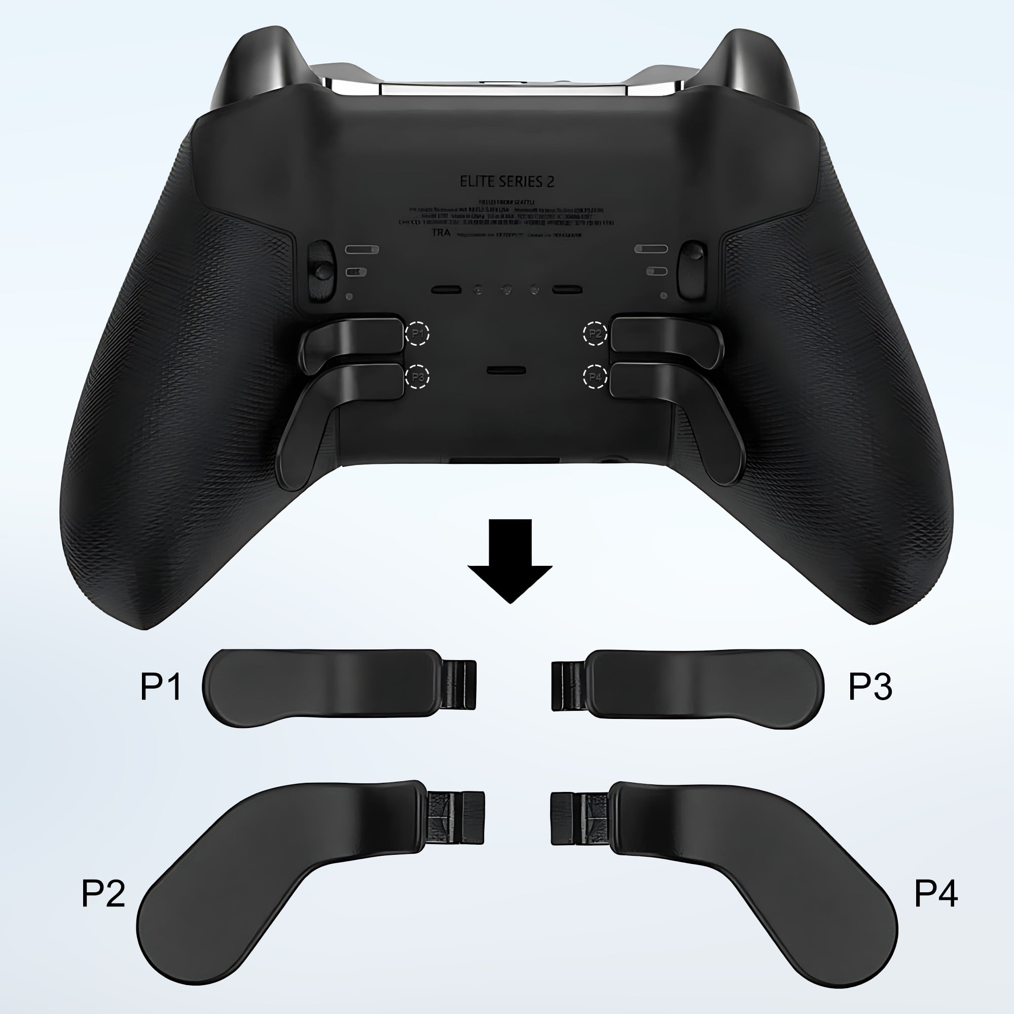 Pecham 17-in-1 Controller Replacement Parts Kit for Xbox Elite Series 2 (Black, 17-Piece Set) xv7z4