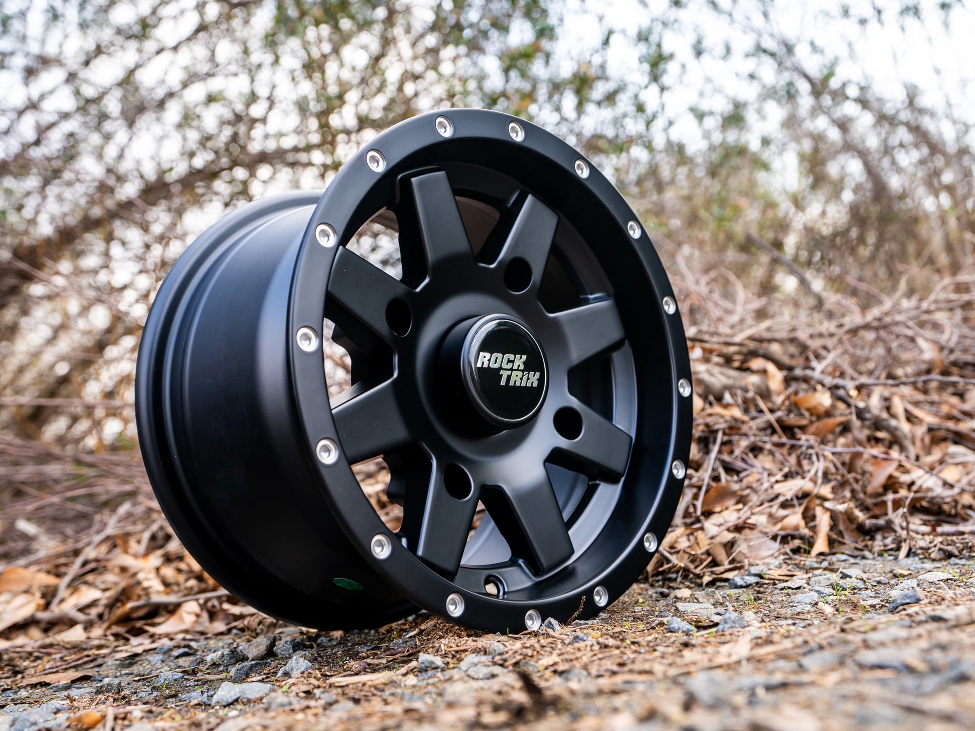 Rocktrix RT106 ATV Wheels Rims (Matte Black, 12x7 in, Set of 4) uzf1h