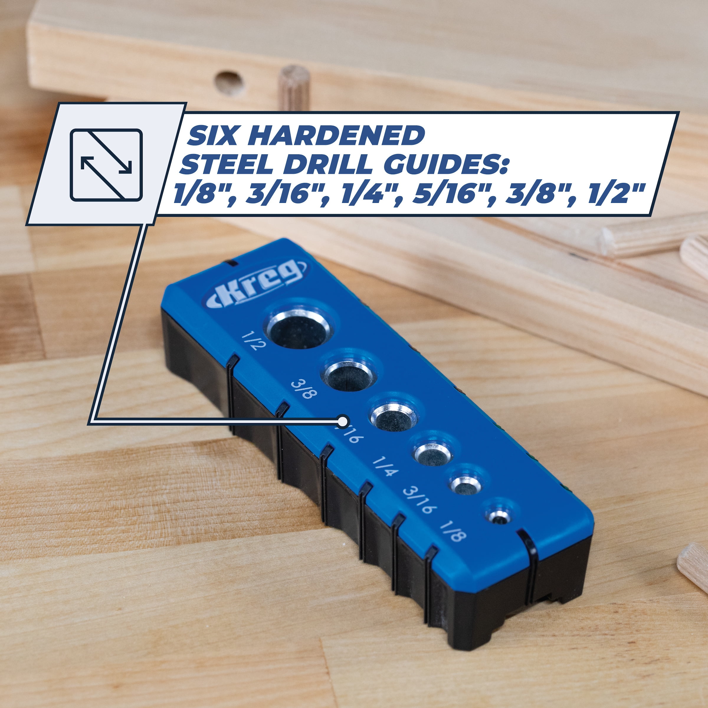 Kreg KDG-6000 Drilling Guide for Precise Woodworking (1/8 in to 1/2 in) a5124