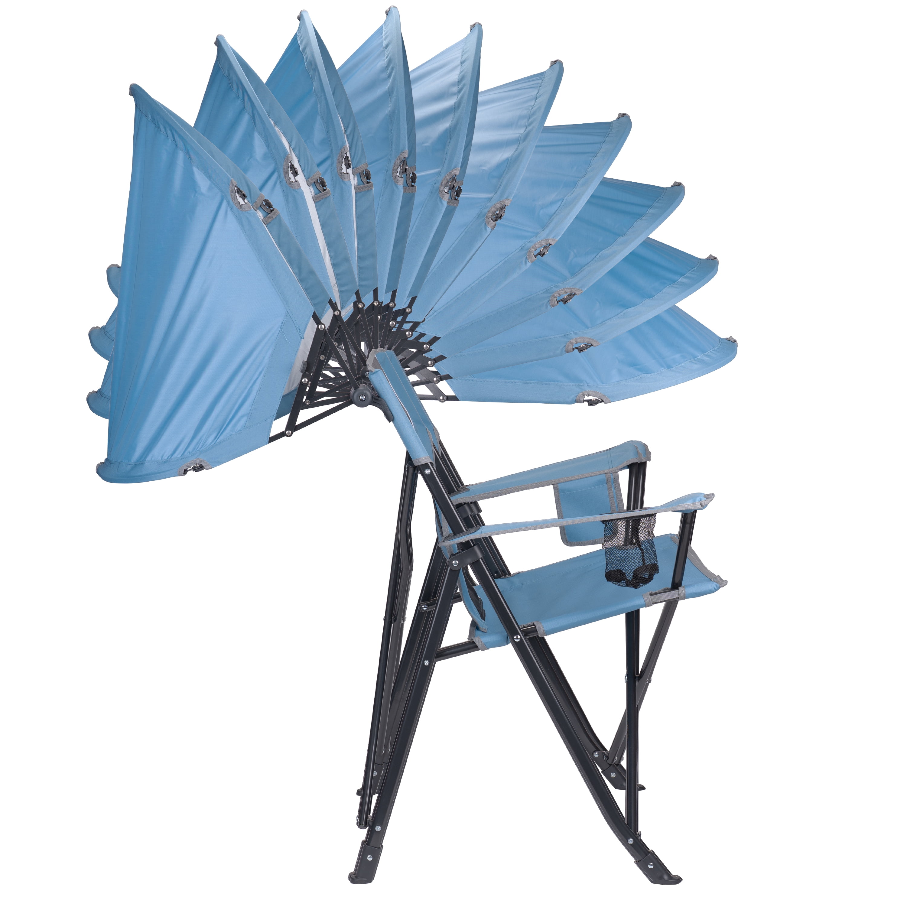 GCI Outdoor SunShade Comfort Pro Portable Folding Canopy Chair (Lichen Blue, 250 lb Capacity) 9klum