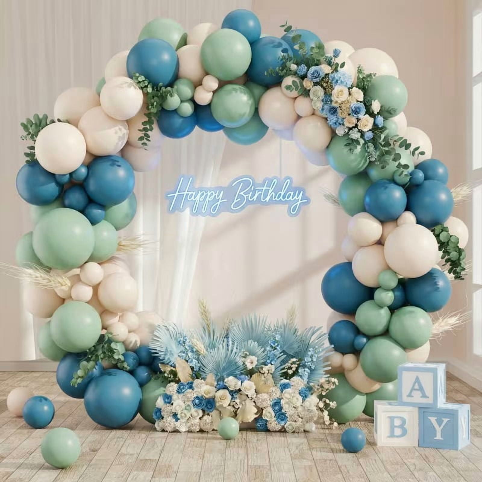 Generic Balloon Arch Kit Party Decoration Set (Green and Blue, 85-Piece) y0zuu
