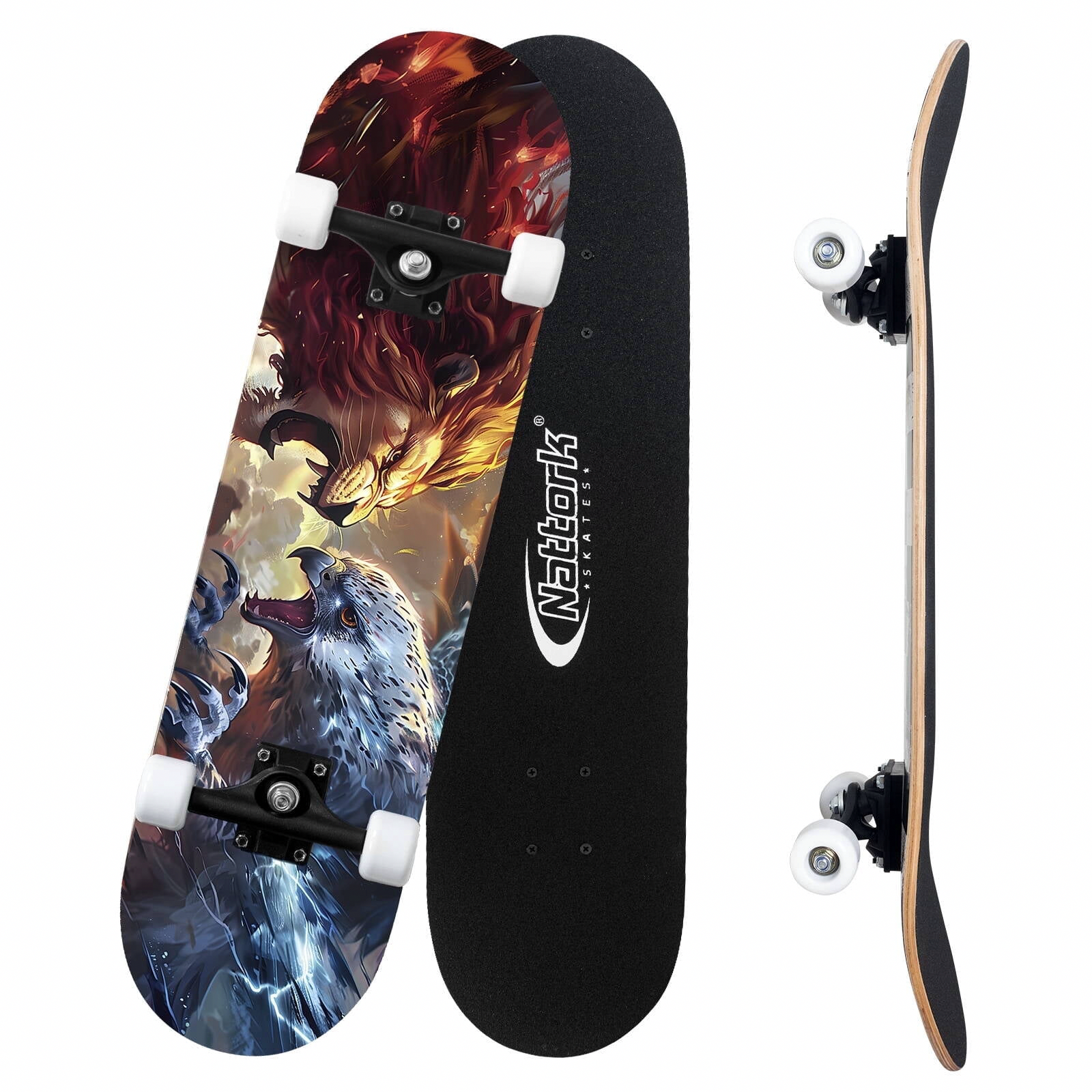MammyGol 31 Inch Standard Skateboard (9-Layer Canadian Maple Deck, ABEC-7 Bearings, Complete Trick Board for Beginners) mljt5