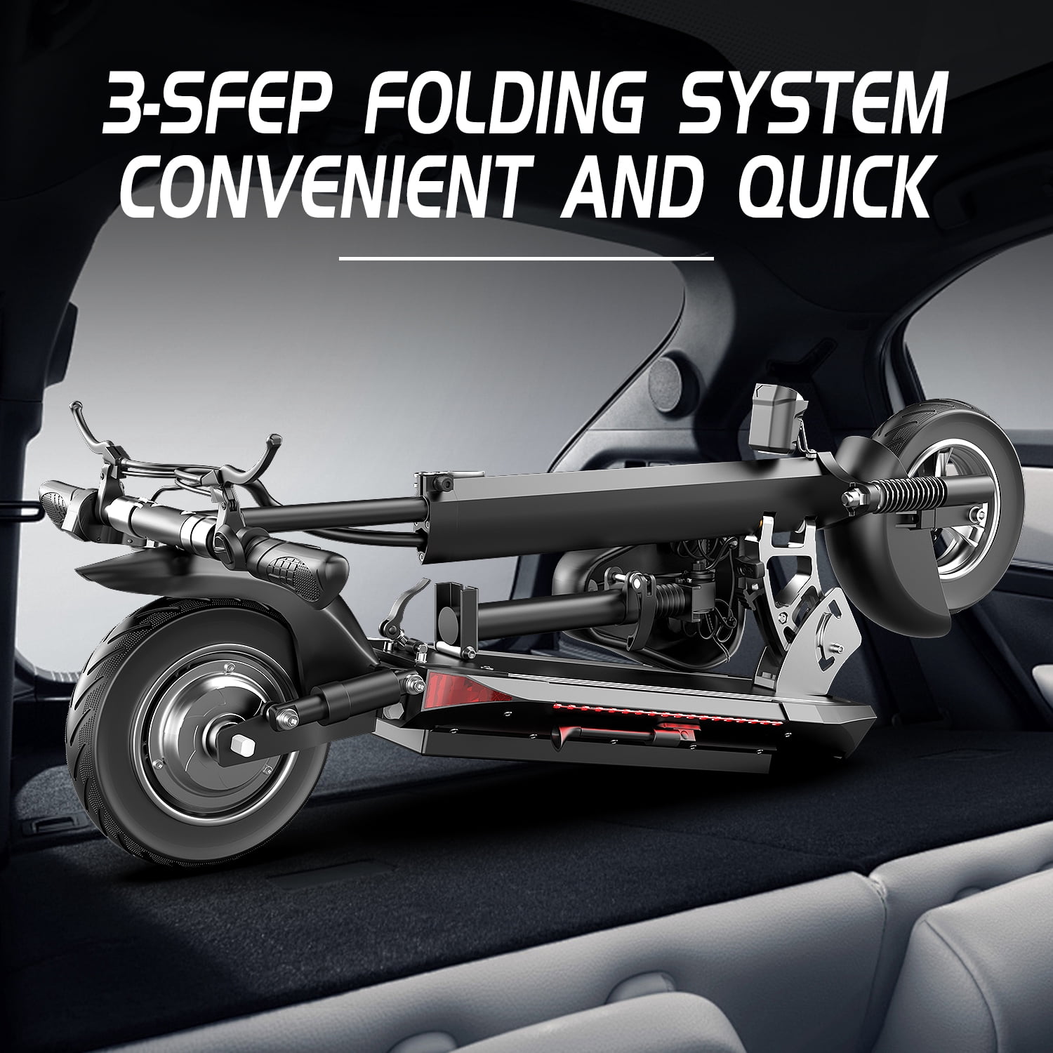 GWEIT Electric Scooter with Seat, 1500W High-Torque Motor, 26MPH Top Speed, 45-Mile Range, Dual Suspension, 10-inch Off-Road Tires (Black, 330 lb Weight Capacity) g95js
