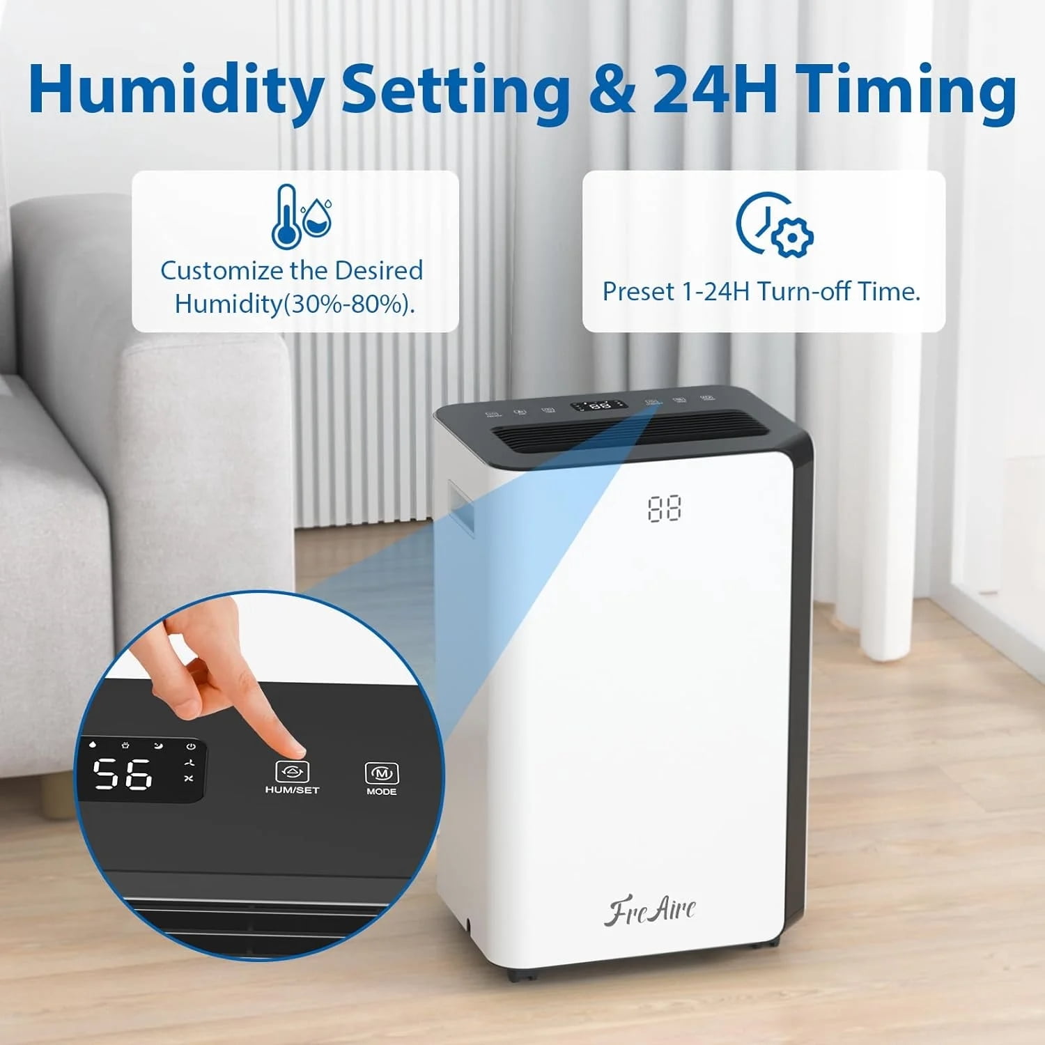 Aeitto 50 Pint Dehumidifier for Large Rooms up to 4500 sq ft (White, 50 pt) gje6r