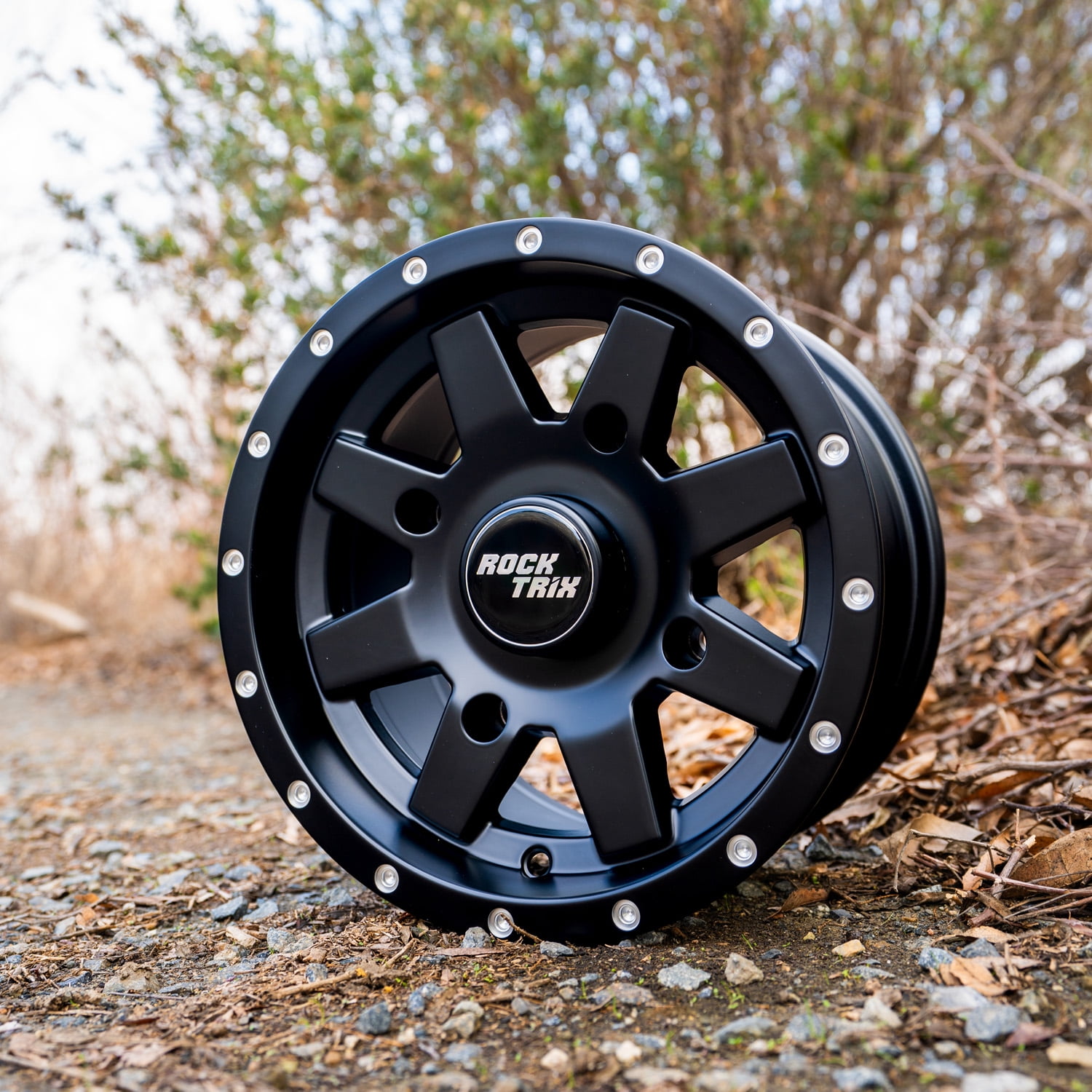 Rocktrix RT106 ATV Wheels Rims (Matte Black, 12x7 in, Set of 4) uzf1h