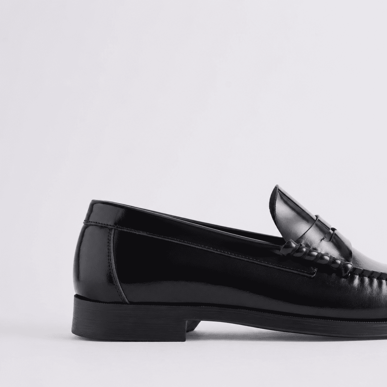 Free Assembly Men's Leather Moc Toe Penny Loafers (Black, 10 in) cfh1q