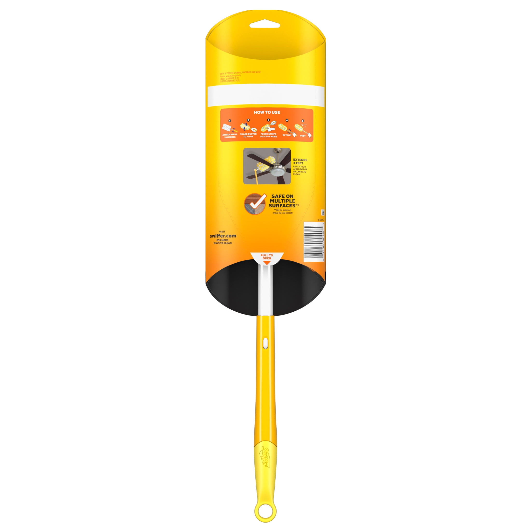 Swiffer Heavy Duty Extendable Duster Kit with Refills (Unscented, 3 ft Handle, 3 Count) pegya