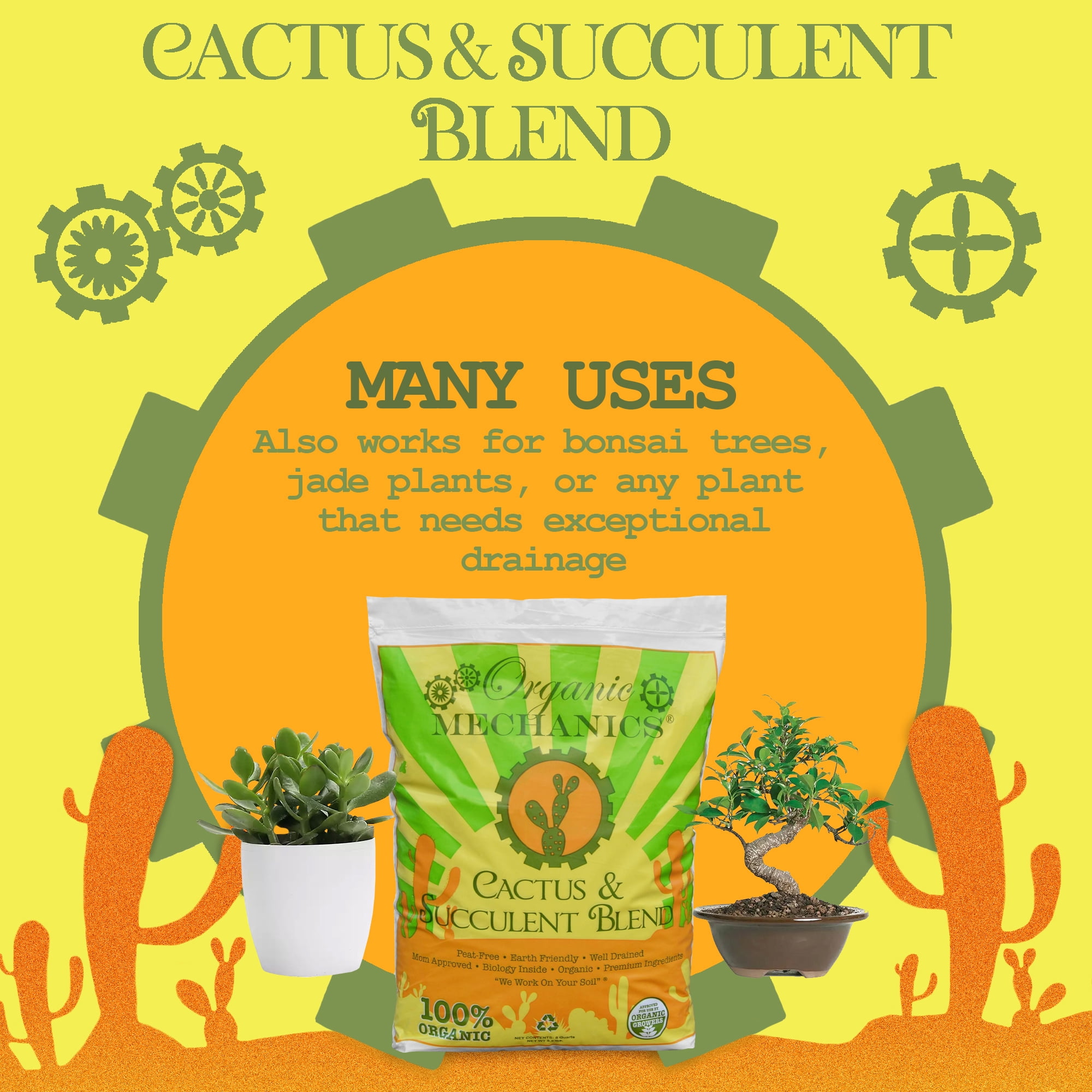 Organic Mechanics Cactus and Succulent Blend Potting Soil (8 qt) slh1v