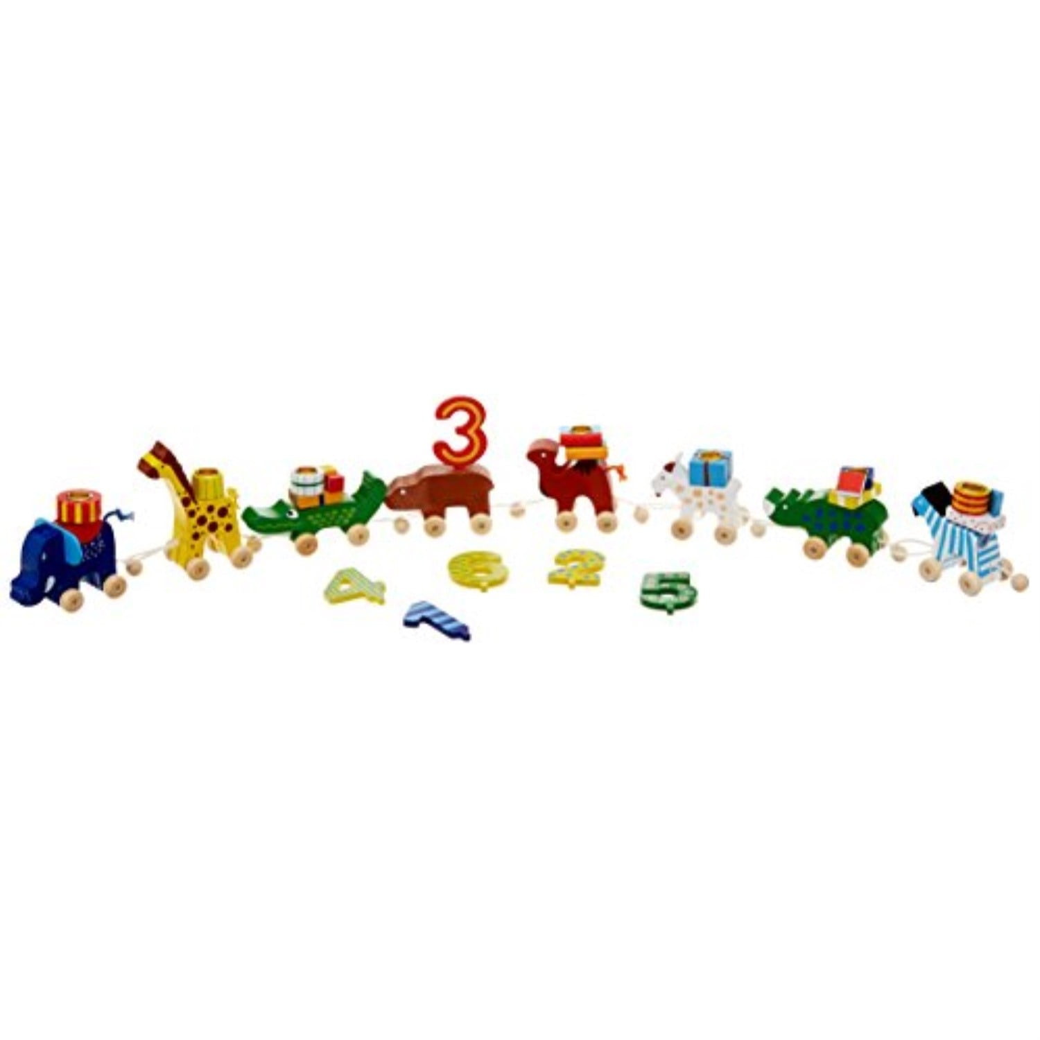 GOKI Birthday Train with Animals Wooden Decorative Keepsake (12 in) thy3k