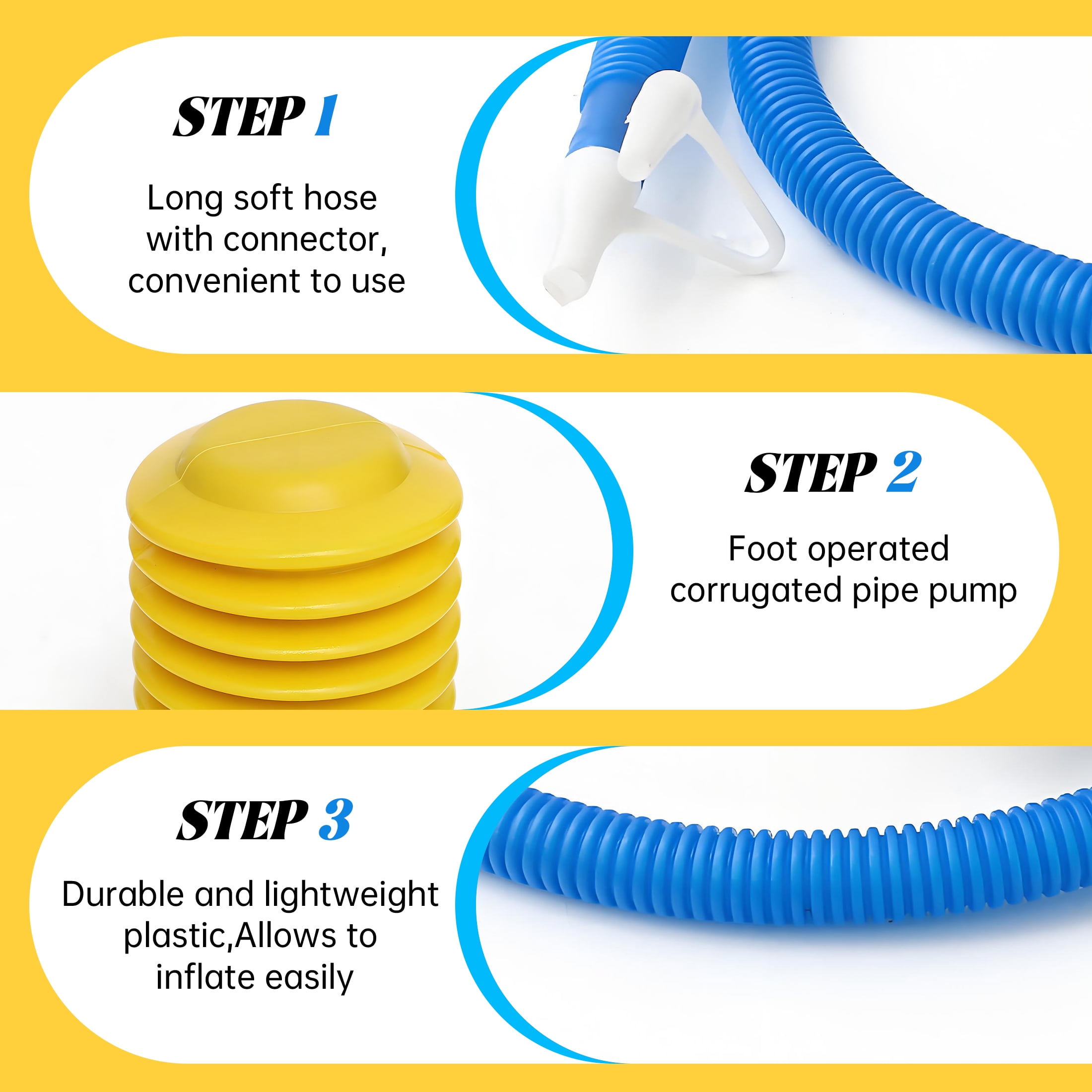 BESTSKY Manual Foot-Pump Balloon Inflator, Portable Air Pump for Party Decorations and Crafting (3.94x3.94x3.94 in) 86eb9