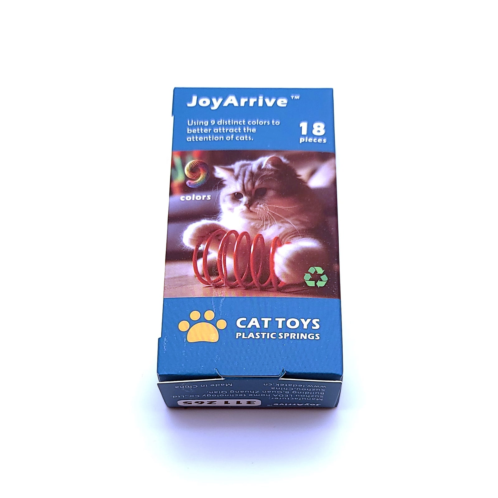 JoyArrive Interactive Cat Spring Toys for Indoor Kittens, Durable Plastic Coil Hunting Toys for Swatting and Biting (Multi-Color, 18 Pack) wmdro