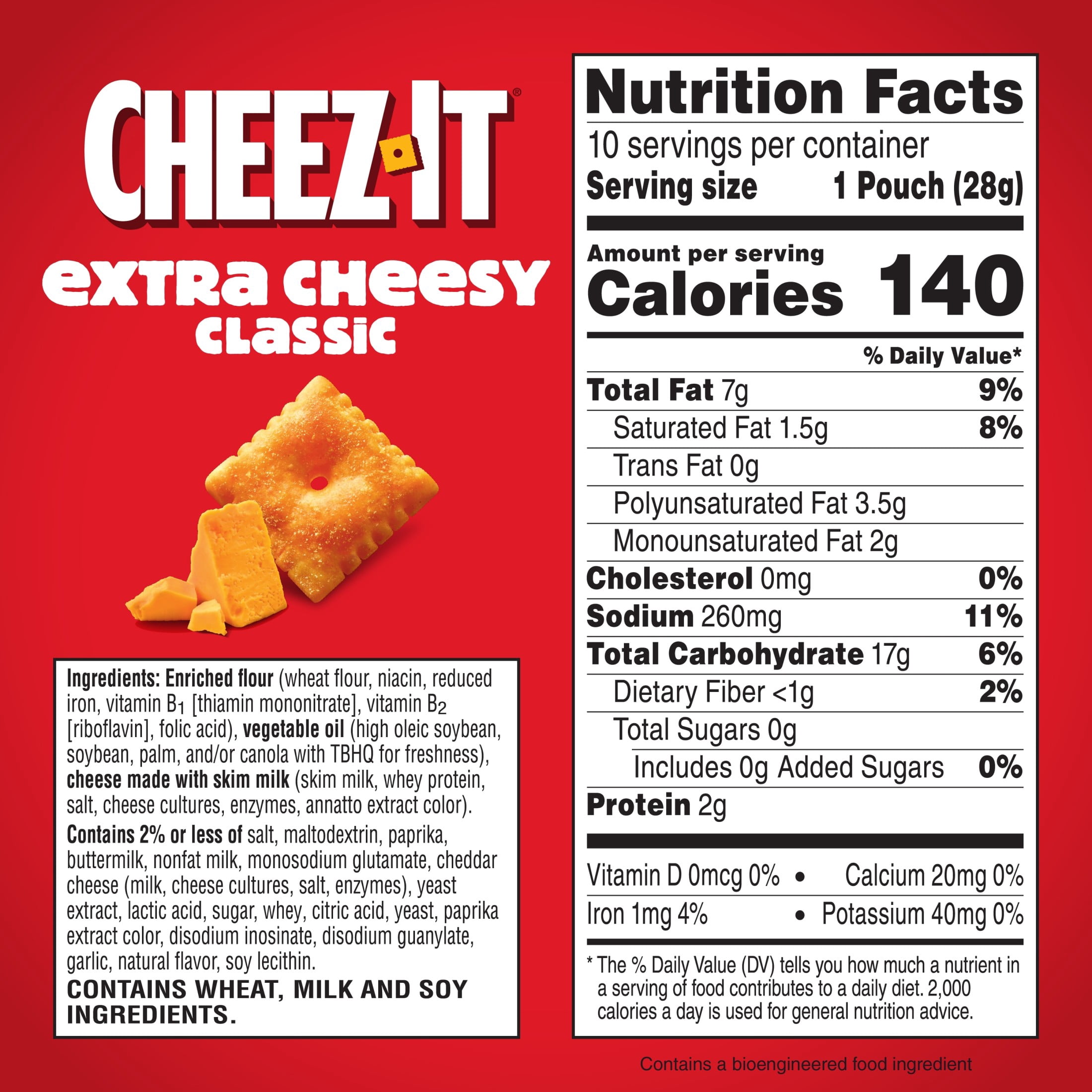Cheez-It Extra Cheesy Baked Snack Crackers, Real Cheese Flavor, Crispy Lunch Snacks (10 oz, 10 Count) mtdu5