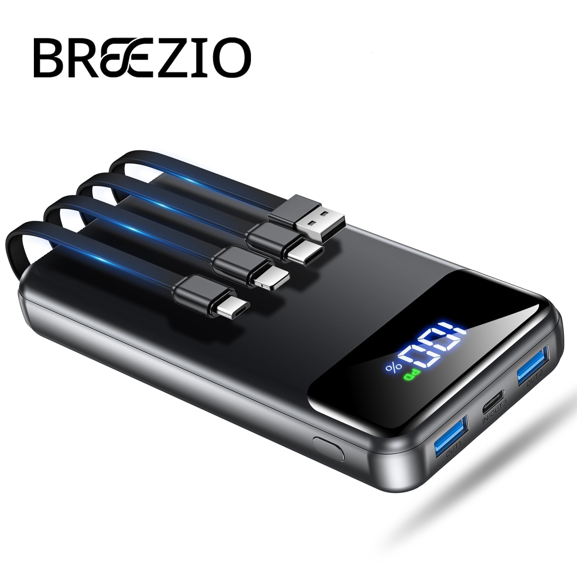 Breezio Portable Charger Power Bank 50000mAh High-Speed External Battery Pack (Black, 1.07 lb) 61wy5