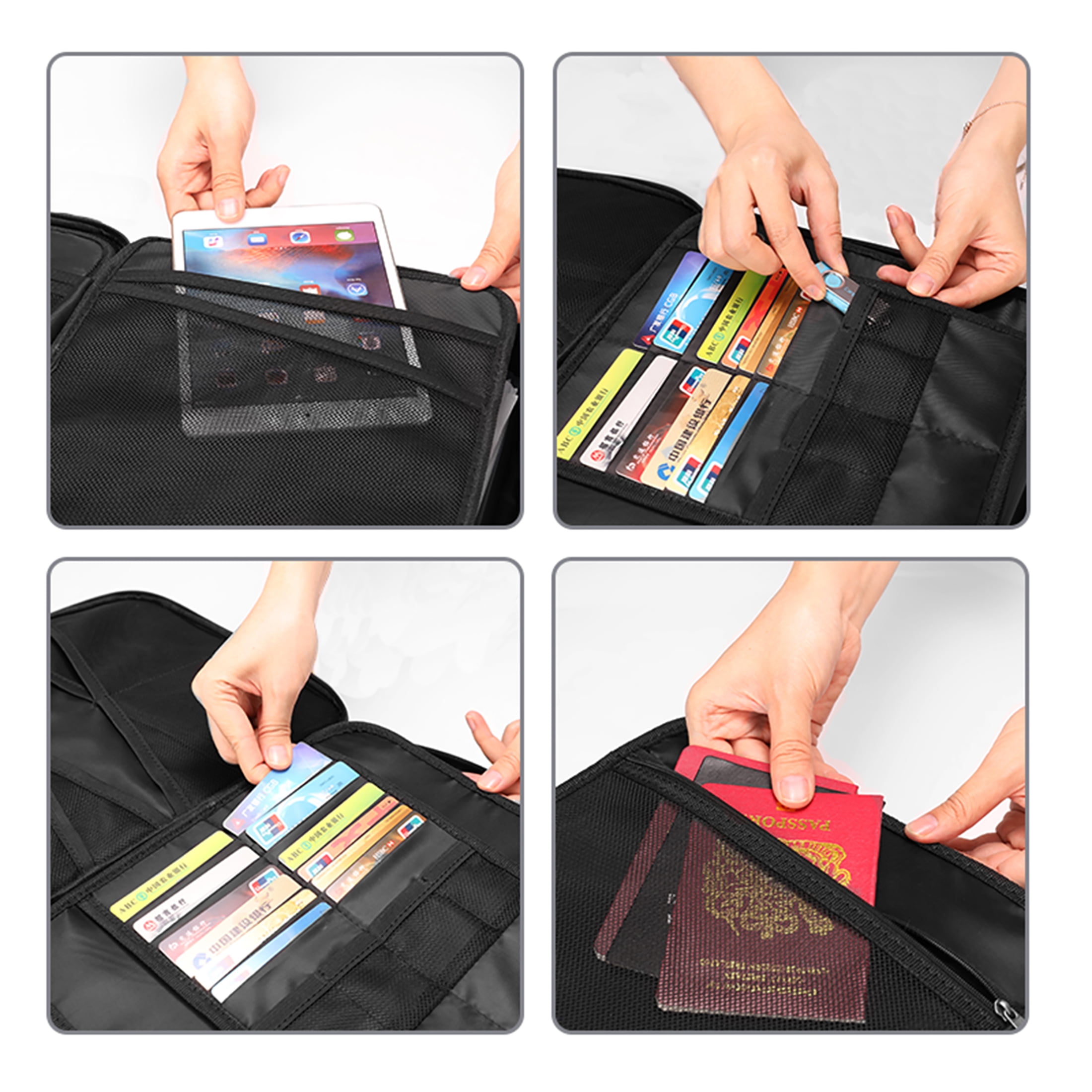 Mixfeer Fireproof Document Organizer Bag with Combination Lock (Black, 14.2 x 10.6 x 3.9 in) l3z61