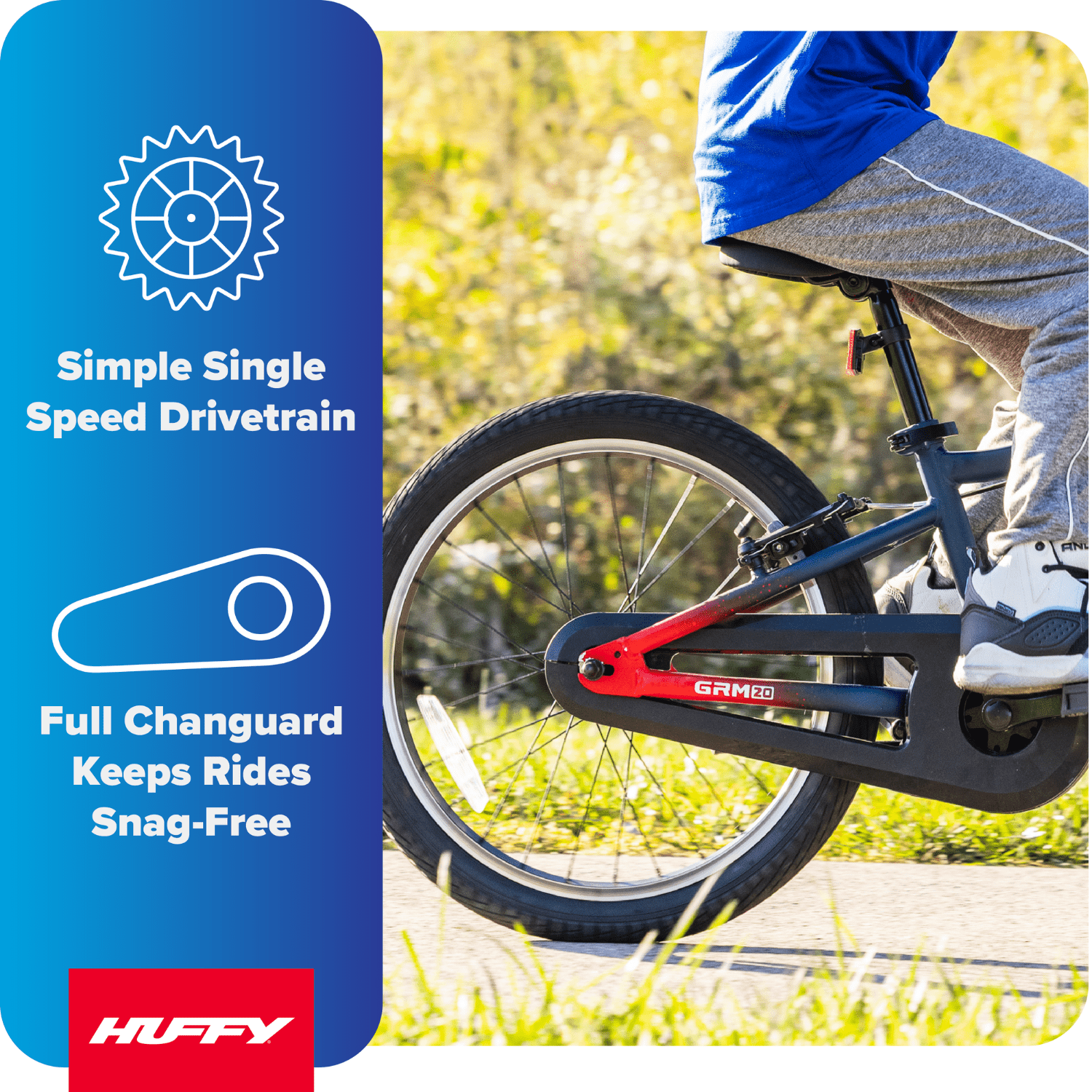 Huffy 20-Inch GRM Kids Bike, Perfect Fit Frame with Dual Braking System (Red, 20 in) a77rl