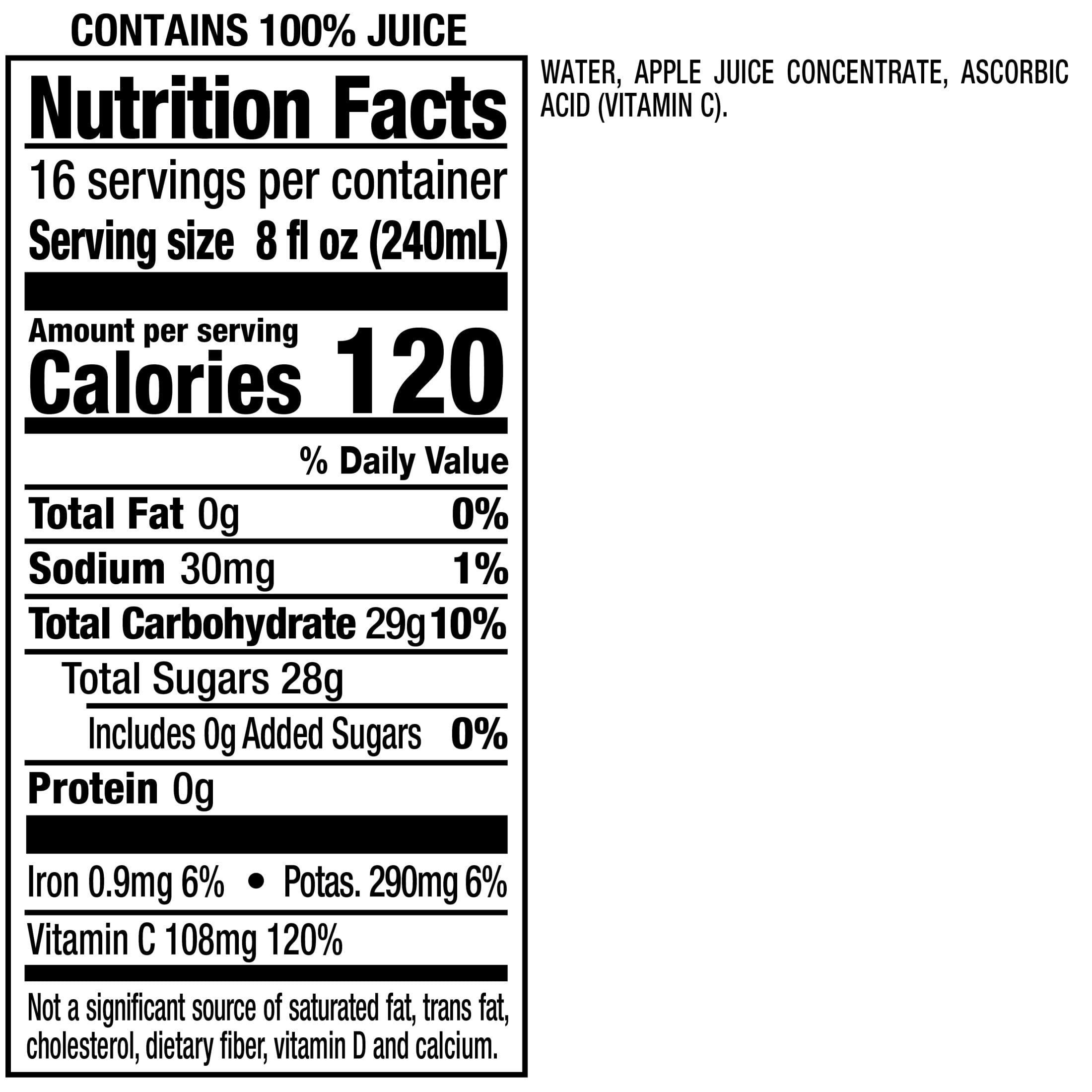 Mott's Original Apple Juice, 100% Fruit Juice, Refreshing & Natural (4 Pack, 128 fl oz) 68mki