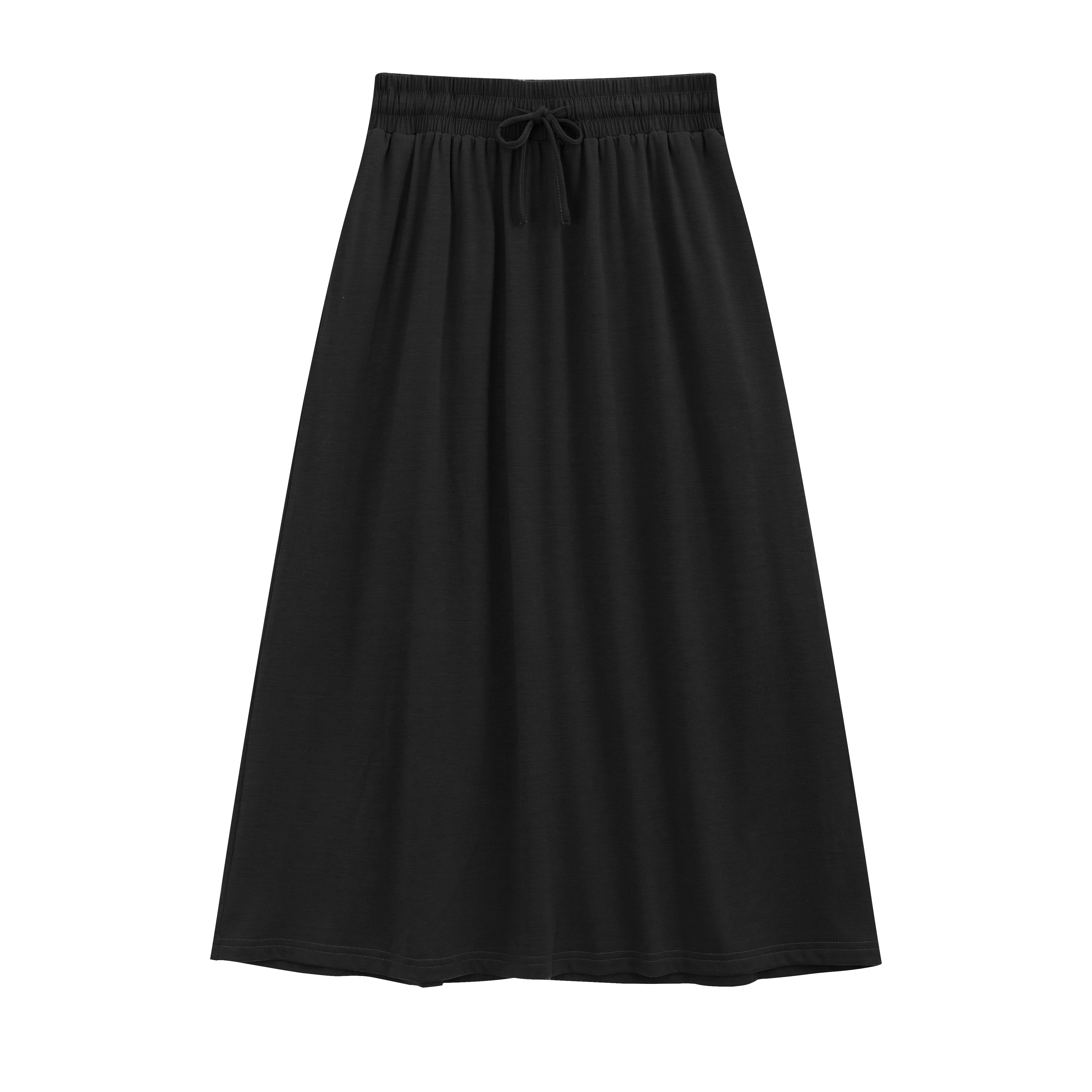 Fantaslook Womens Midi Skirt High Waisted Flowy A-Line Skirt with Pockets (Black, M) xuzn2