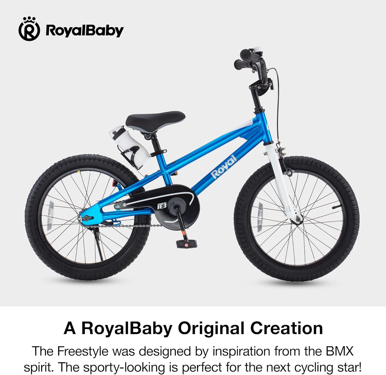 Royal Baby Freestyle Kids Bicycle for Boys and Girls (Blue, 18 in) pb51h