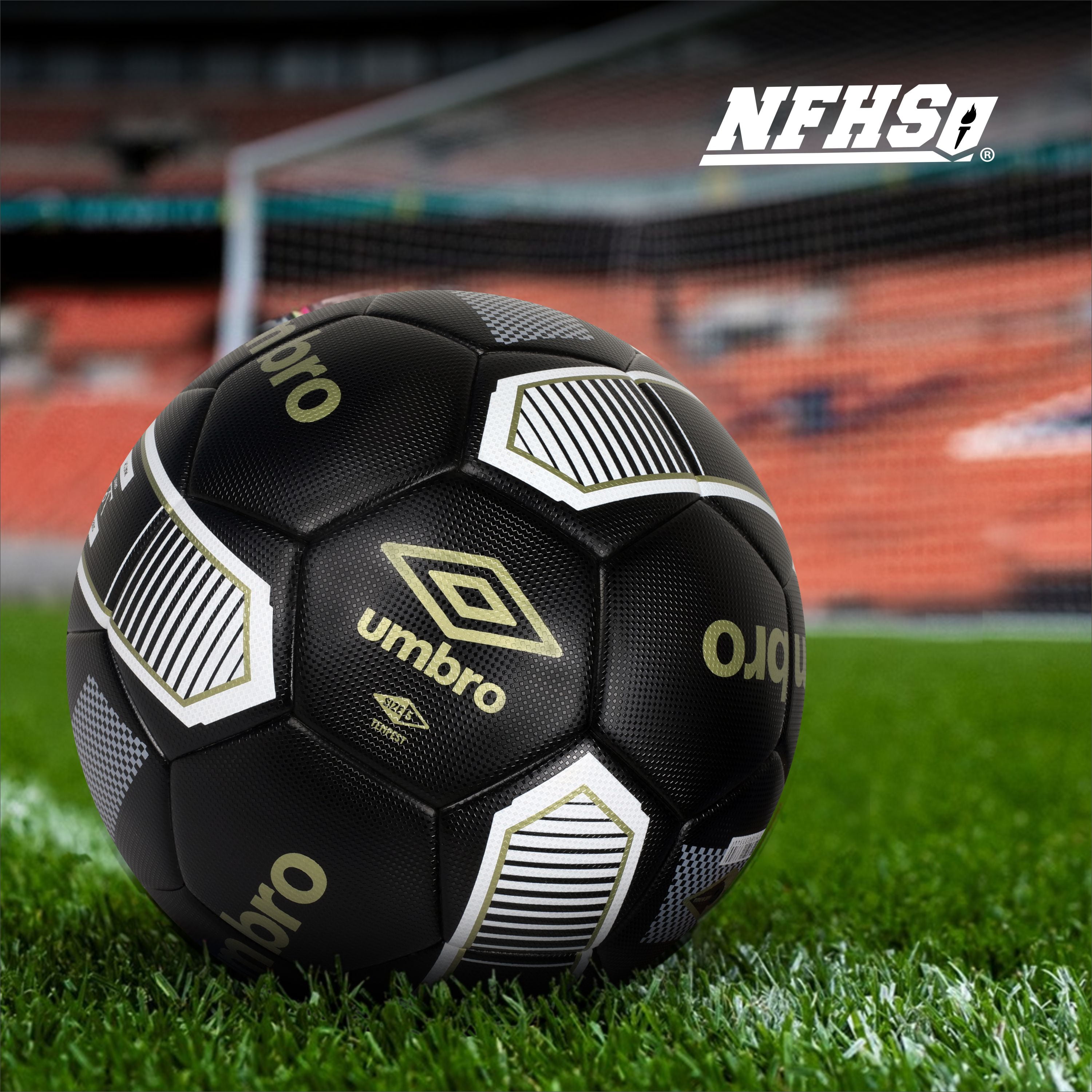 Umbro Tempest Soccer Ball NFHS Match Certified Professional Performance (Black, Size 5) 4bz2l