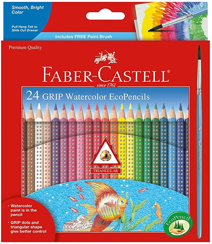 Faber-Castell GRIP Watercolor EcoPencils Professional Art Supplies (Assorted Colors, 24 Count) 0ohoh
